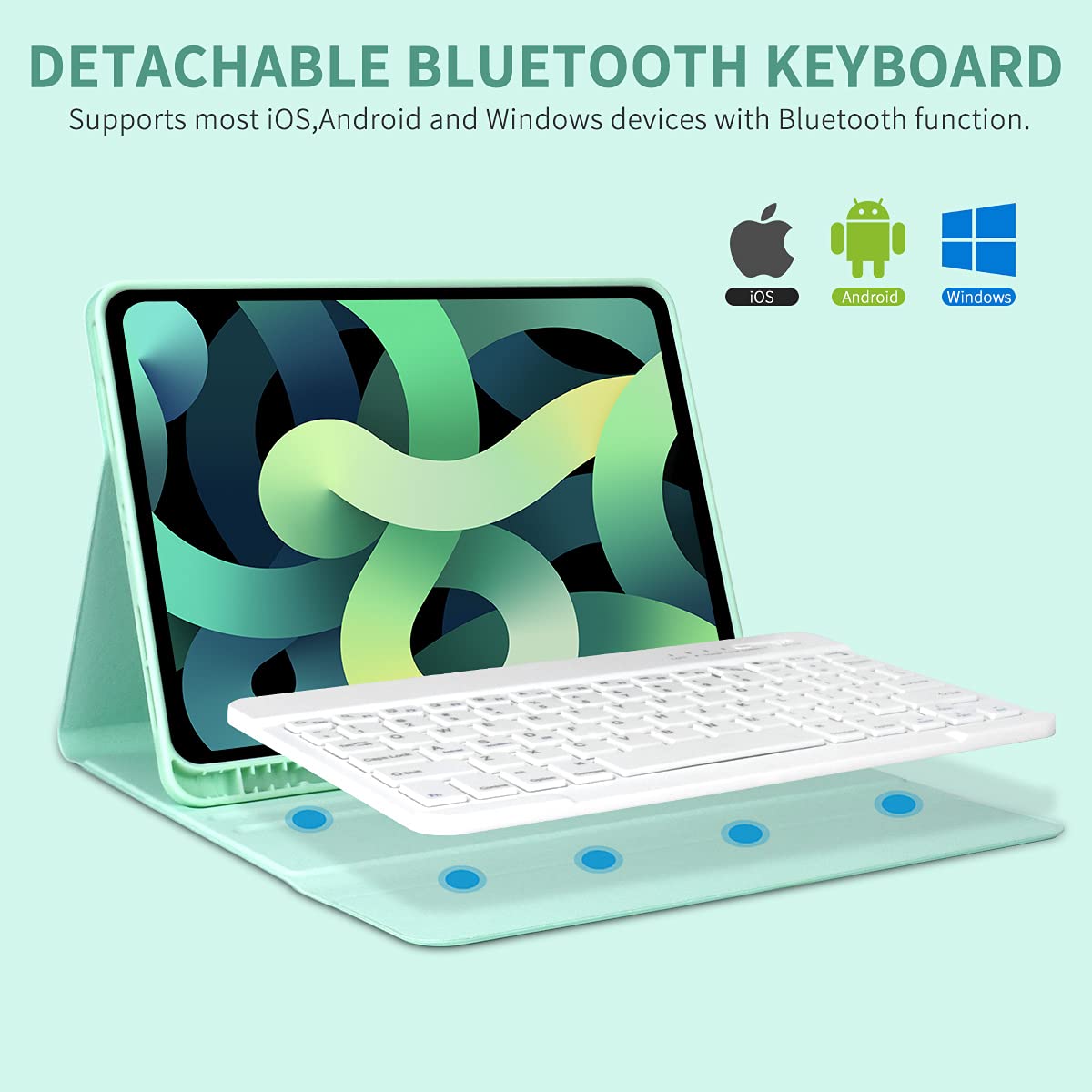 Magnetic Detachable Bluetooth Keyboard Case for iPad Air 11 inch (M3 2025/M2 2024) & iPad Pro 11 inch (1st-4th Gen) - Slim Protective Cover with Pencil Holder for 10.9