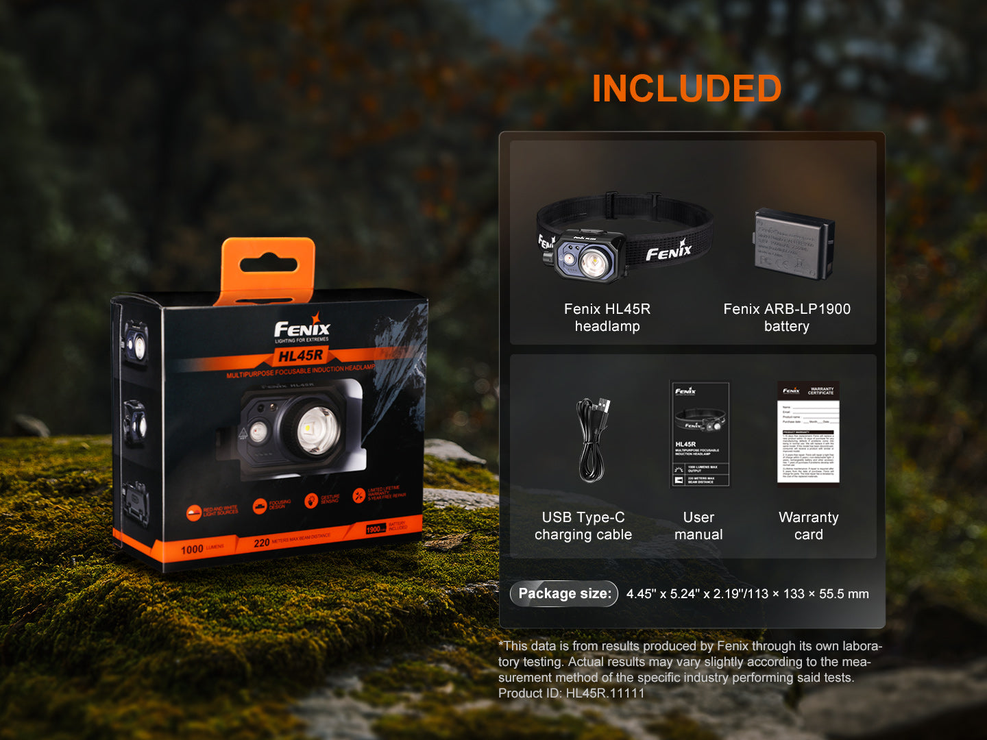 Fenix HL45R Rechargeable Headlamp with Focus Adjustment & Gesture Control - Perfect for Camping, Hiking, Running & Outdoor Adventures