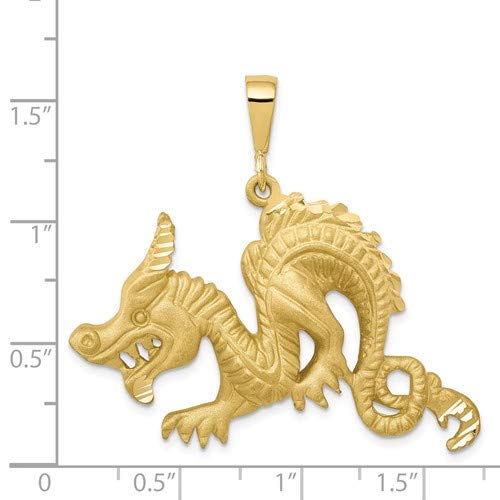 10K Yellow Gold Dragon Charm Pendant - Roy Rose Jewelry for Necklace, Gift & Special Occasions