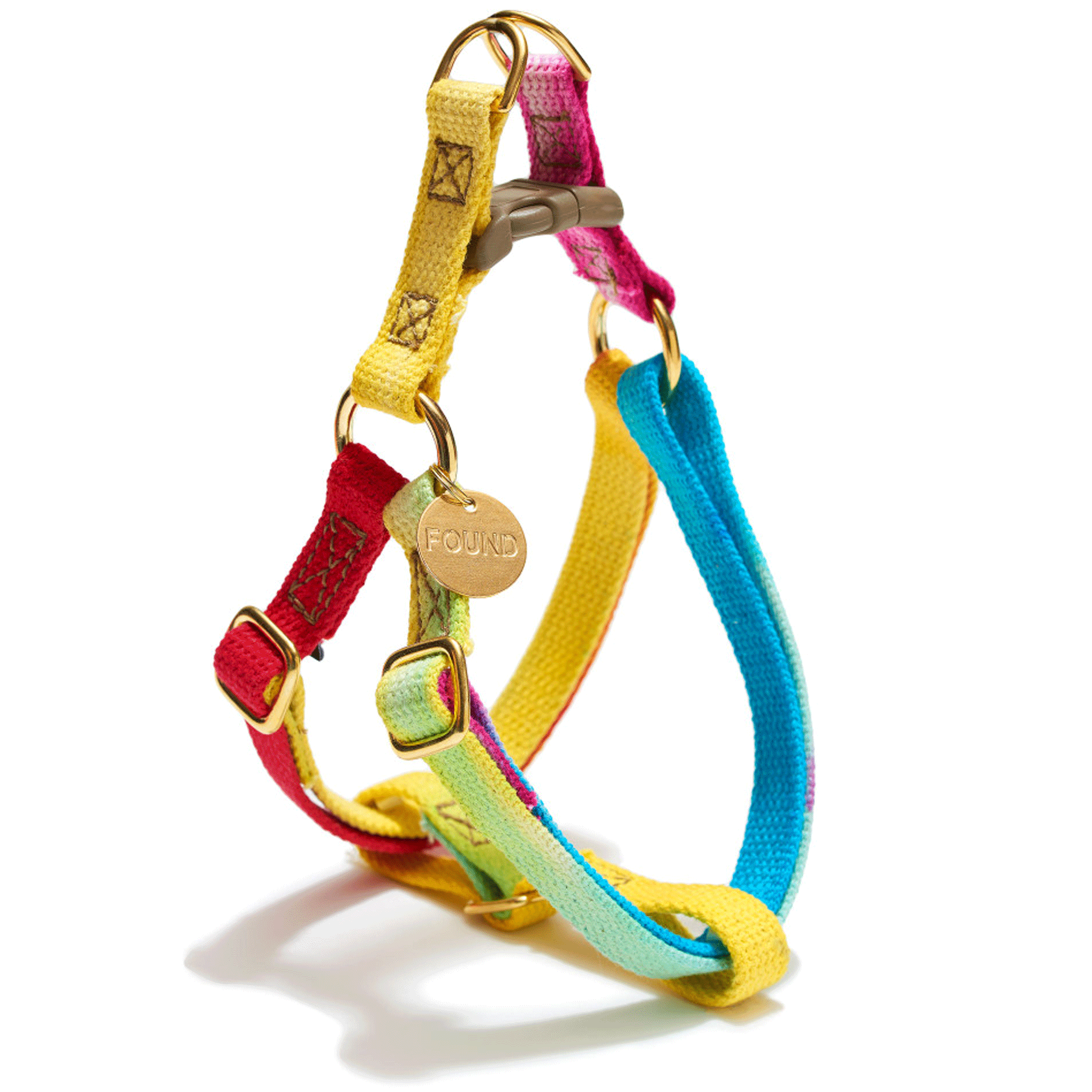 Found My Animal Rainbow Hand Dyed Dog Harness - Colorful Adjustable Pet Harness for Small to Medium Dogs - Perfect for Walking, Hiking & Outdoor Adventures