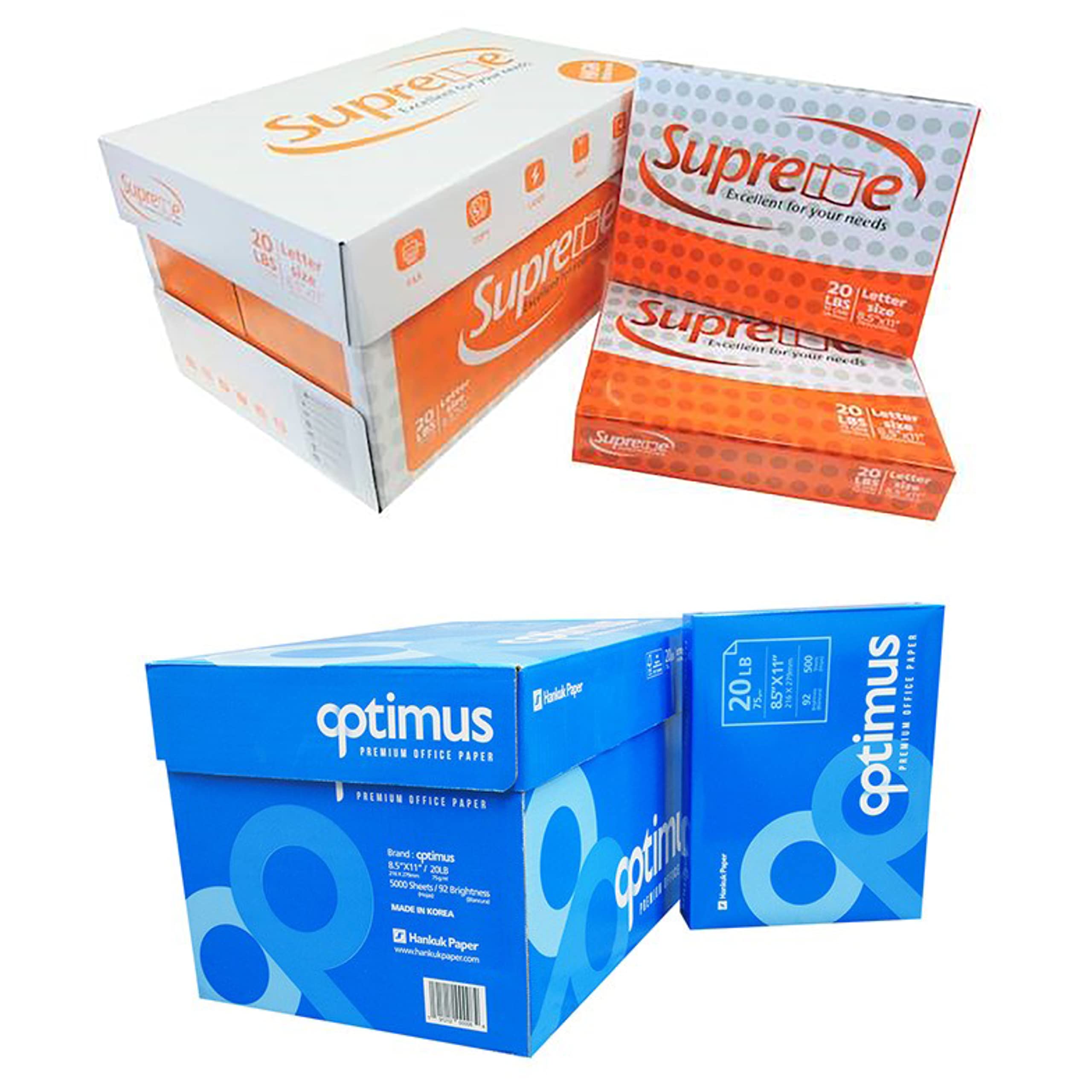Premium Multipurpose Copy & Print Paper - 8.5 x 11 Inches, 92 Brightness, 20lb Weight (5000 Sheets) - Ideal for Office Documents, School Projects & Home Printing