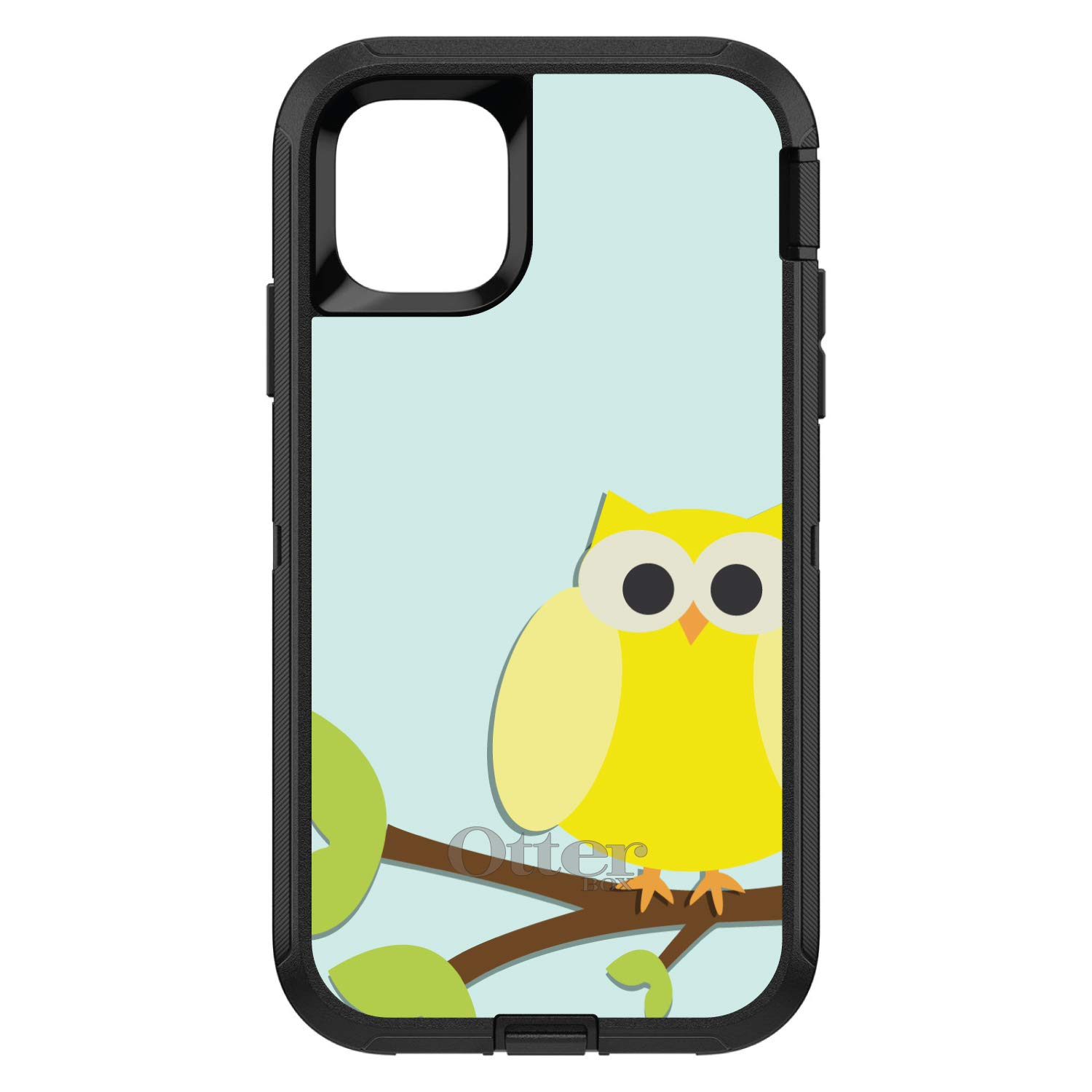 DistinctInk iPhone 12/12 Pro Case (6.1 Inch) - Shockproof Protective Cover with Yellow Owl Cartoon Design - Durable Replacement for OtterBox Defender - Perfect for Outdoor Activities, Travel & Daily Use