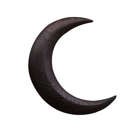 Hand Carved Wooden Crescent Moon Hair Fork for Women - Moon Shaped Hair Clip & Hair Stick - Natural Wood Hair Comb for Thick Hair Styling (2.95 Inch, Black) - Perfect for Boho, Festival & Wedding Hairstyles