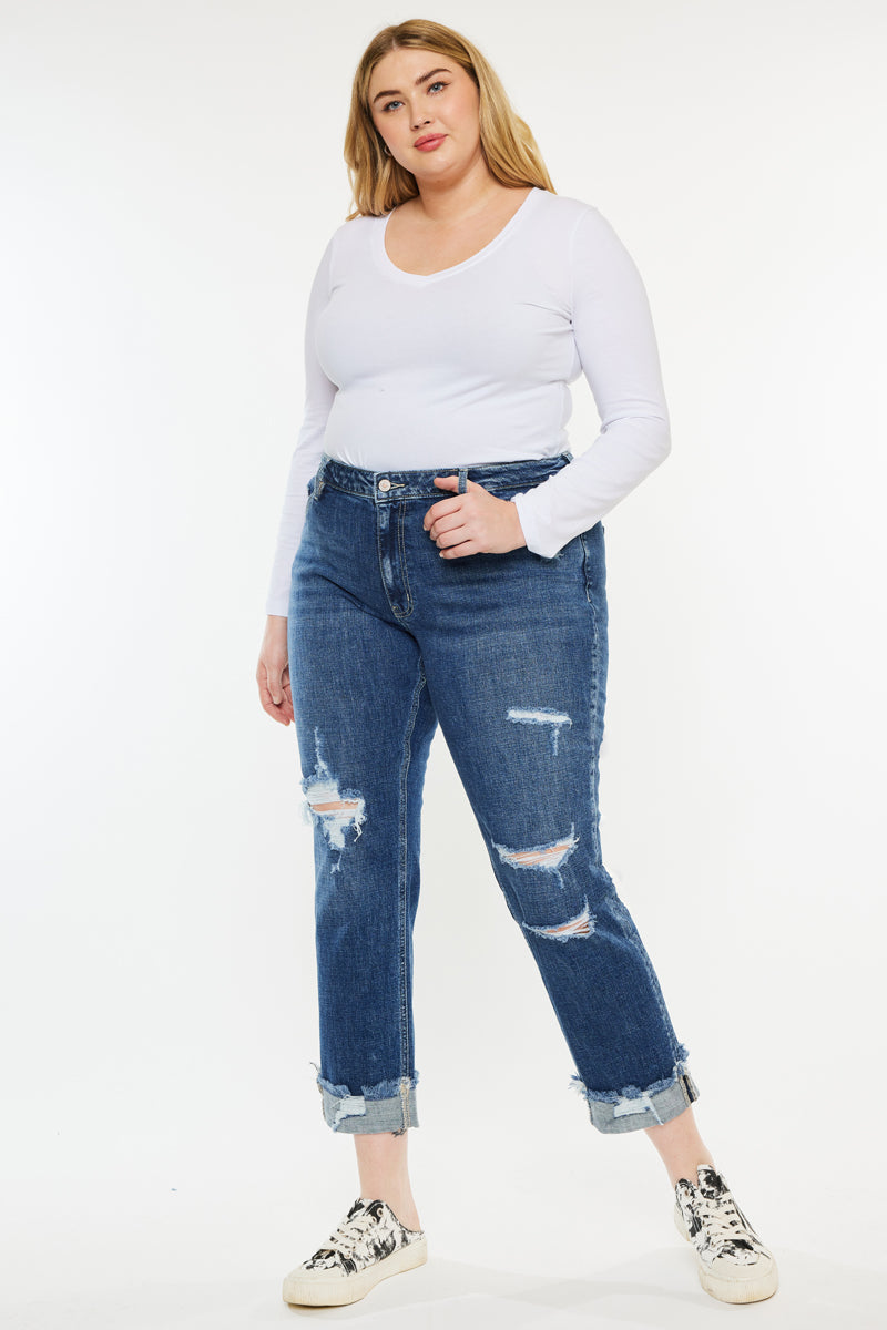 Stylish Nelly Mid Rise Boyfriend Jeans for Women - Plus Size Comfort Fit Denim Pants | Casual Everyday Wear & Weekend Outfits