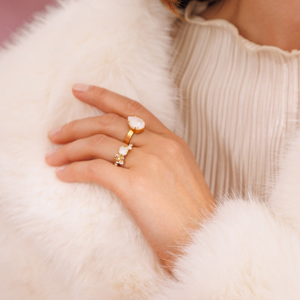 Stardust Ring - Elegant Electric White Silver Jewelry for Women, Perfect for Weddings, Parties & Everyday Wear