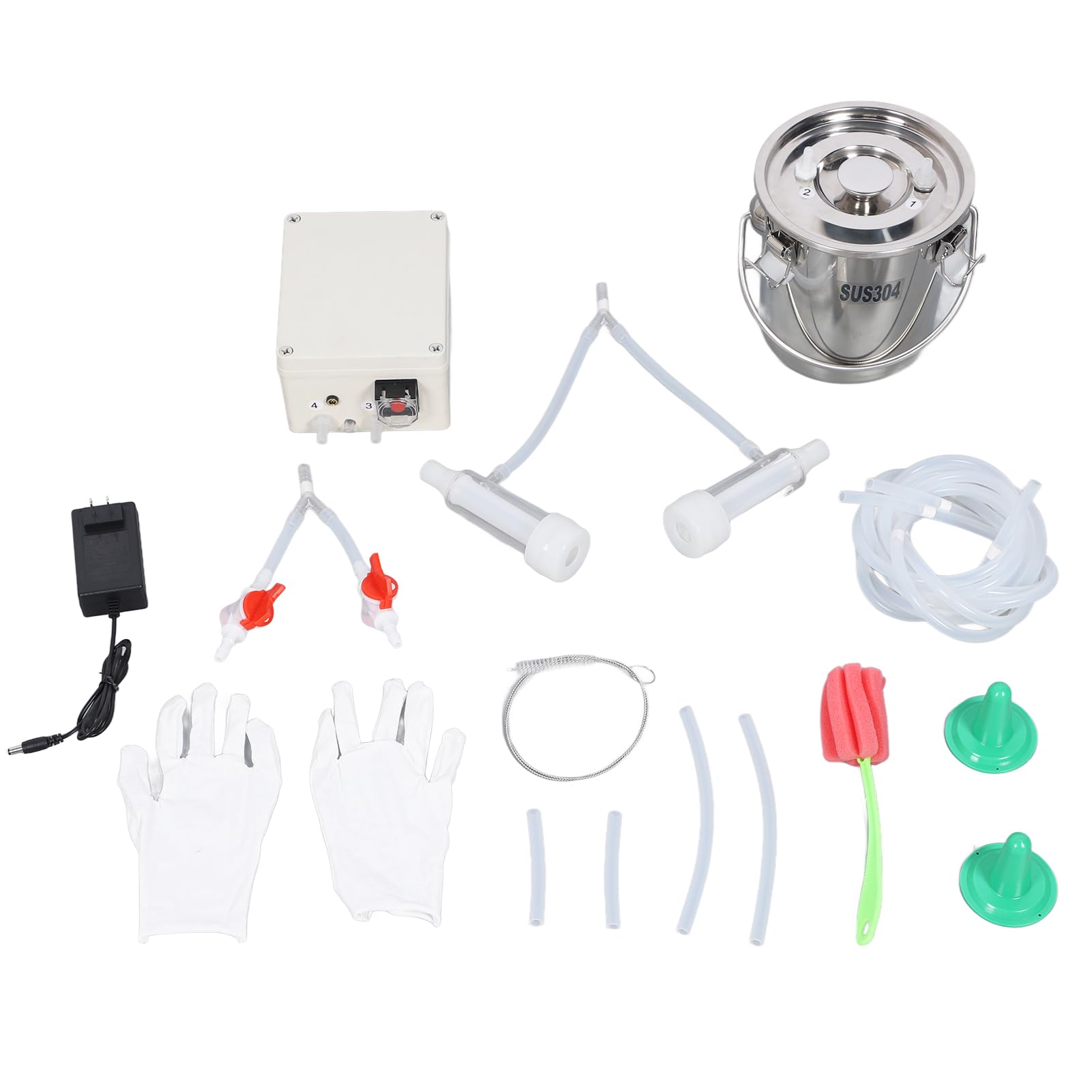 Electric Goat Milking Machine with 3000mAh Rechargeable Battery - Portable Milking Supplies for Small Farms & Homesteads - Perfect for Dairy Goat Milking, Cheese Making & Farm Use