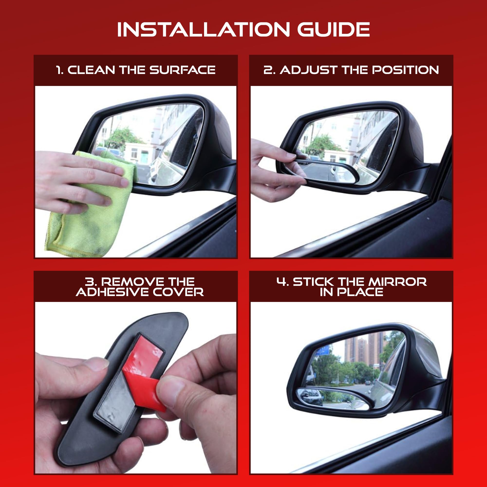 Blind Spot Convex Car Mirror - 2-Pack Wide Angle Rearview Mirror for Enhanced Visibility & Road Safety | Universal Fit for Cars, Trucks, SUVs | Perfect for Lane Changing, Parking & Highway Driving