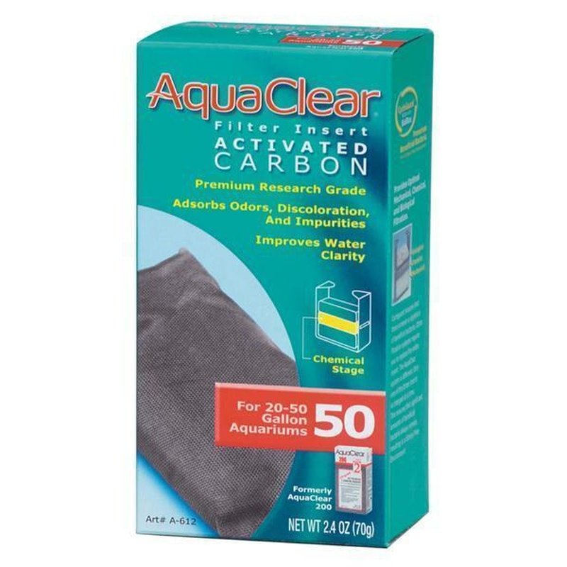 AquaClear 50 Activated Carbon Filter Insert - Premium Water Filtration for Fish Tanks & Aquariums - Removes Impurities & Odors for Cleaner, Healthier Aquatic Environments