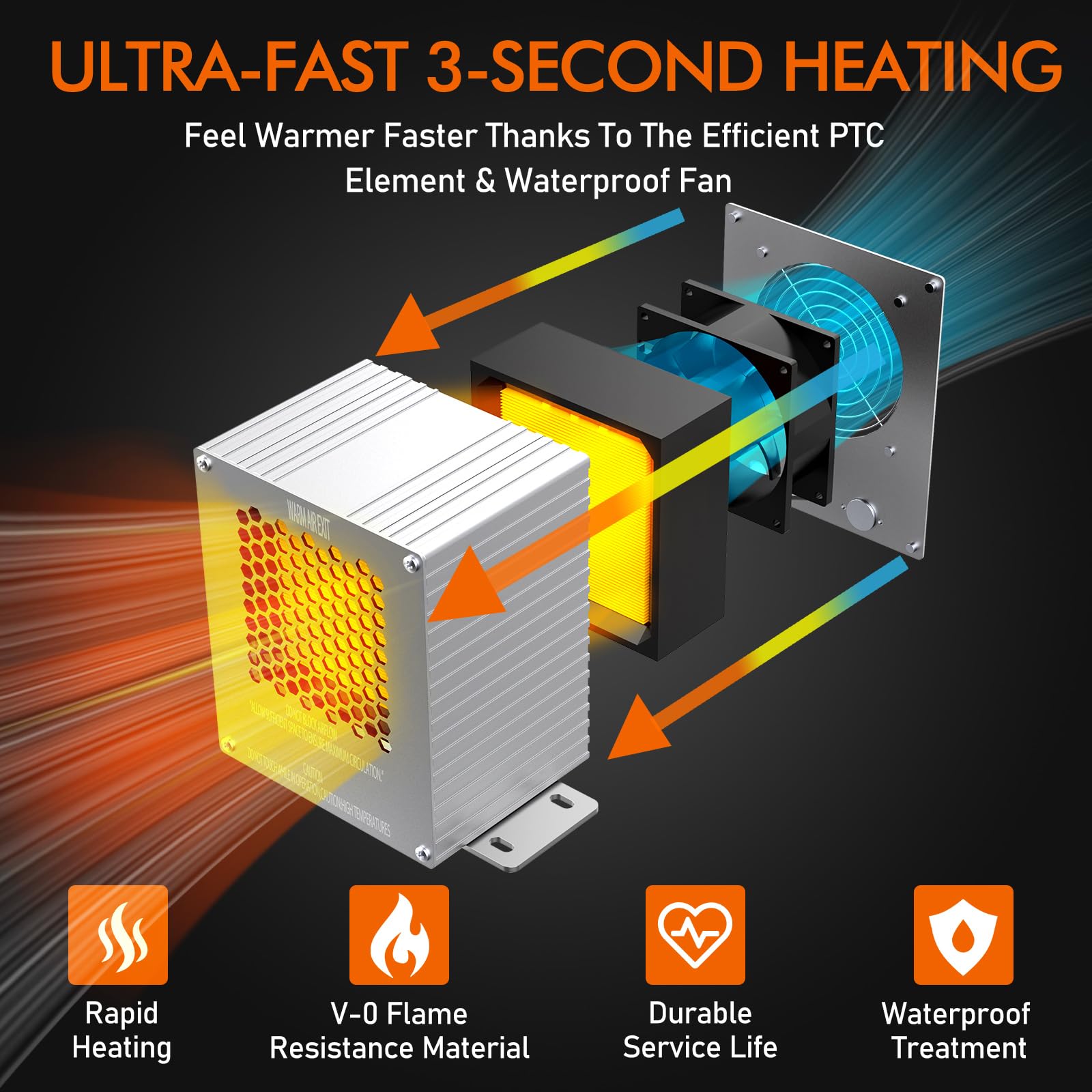 700W Marine Boat Heater - Waterproof Engine Compartment Heater for Safe Winter Boating
