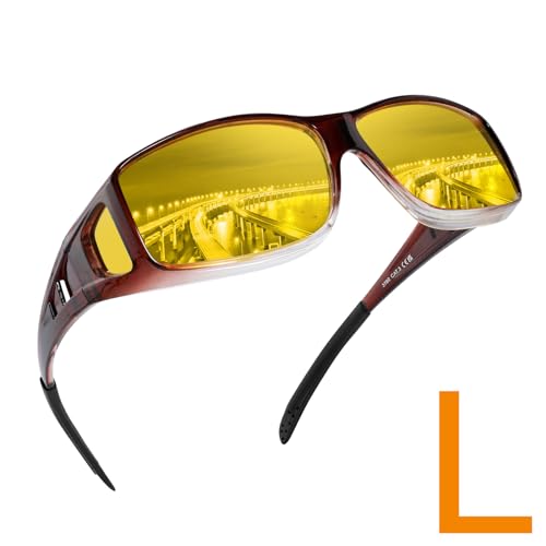 L/Brown Transparent Frame-night Vision Lens