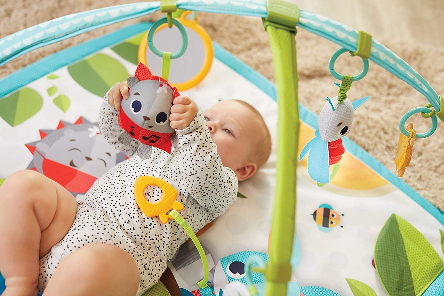 Tiny Love Meadow Days Sunny Days Activity Gym for Babies - Soft Playmat with Hanging Toys for Tummy Time & Sensory Development - Perfect for Newborns & Infants