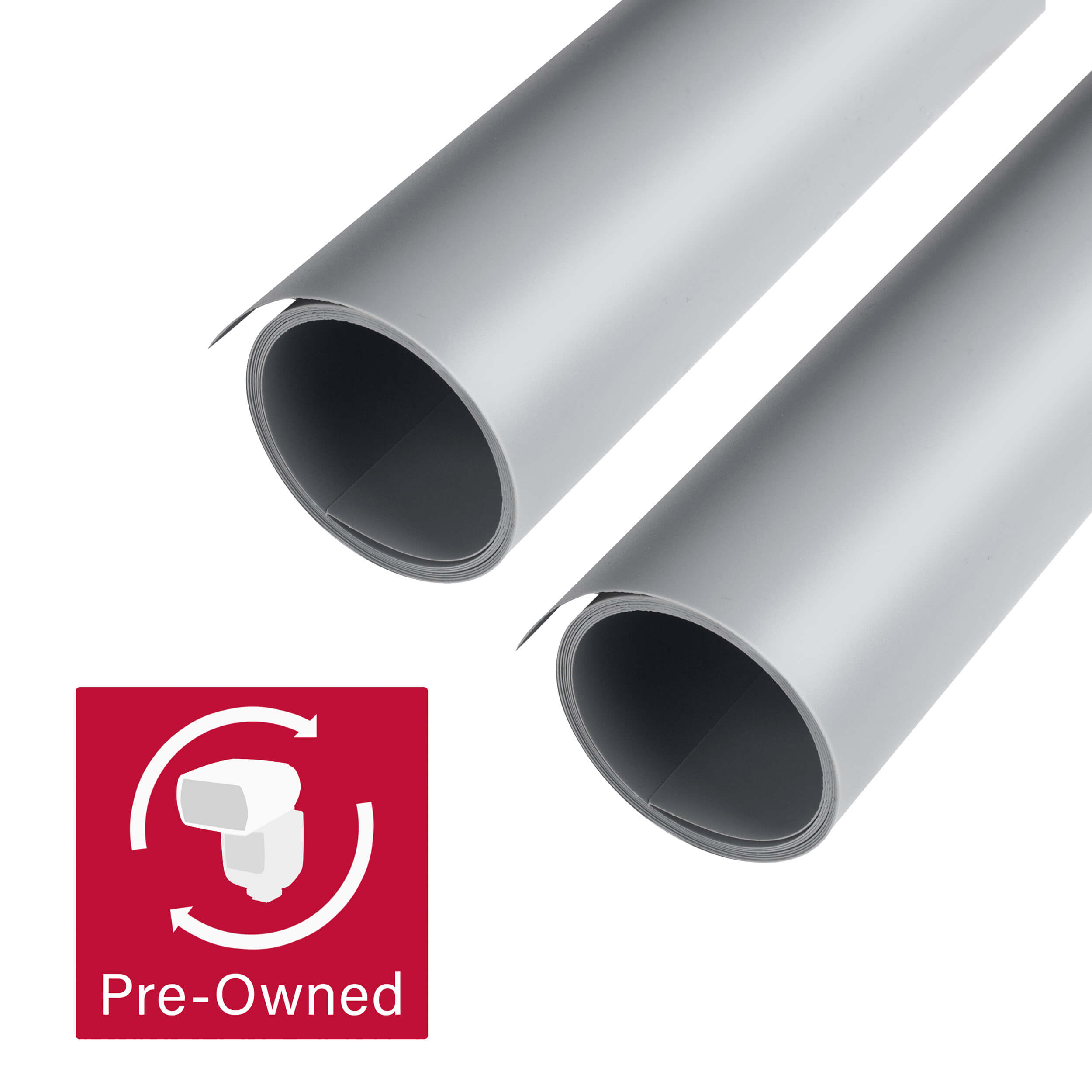 60x130cm & 100x20cm Grey PVC Backdrop Set - Matte Finish Photography Background for Product Shoots, Studio Portraits, and Content Creation
