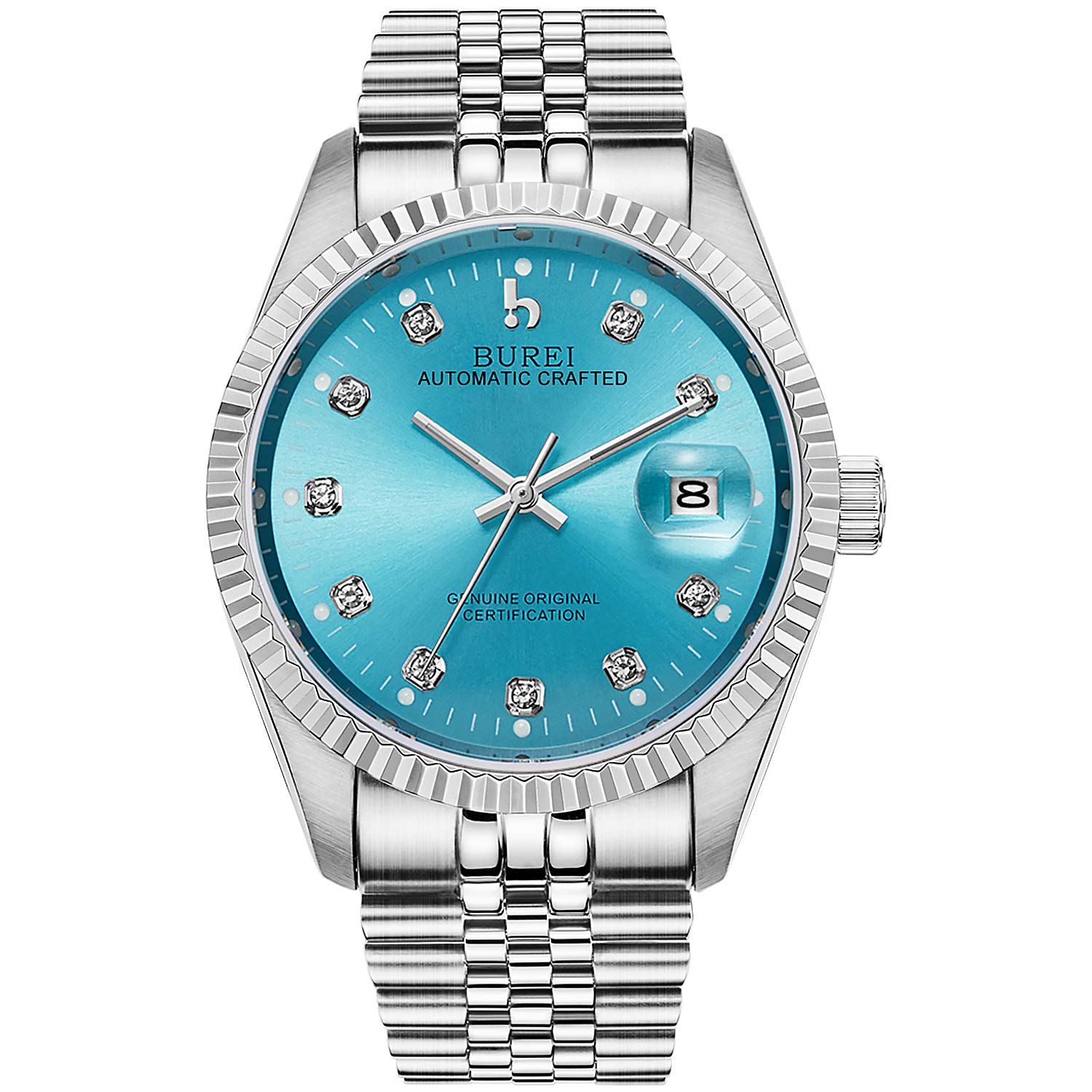 BUREI Men's Luxury Automatic Watch - Two-Tone Stainless Steel Dress Wristwatch - Self-Winding Mechanical Watch for Business, Formal & Special Occasions