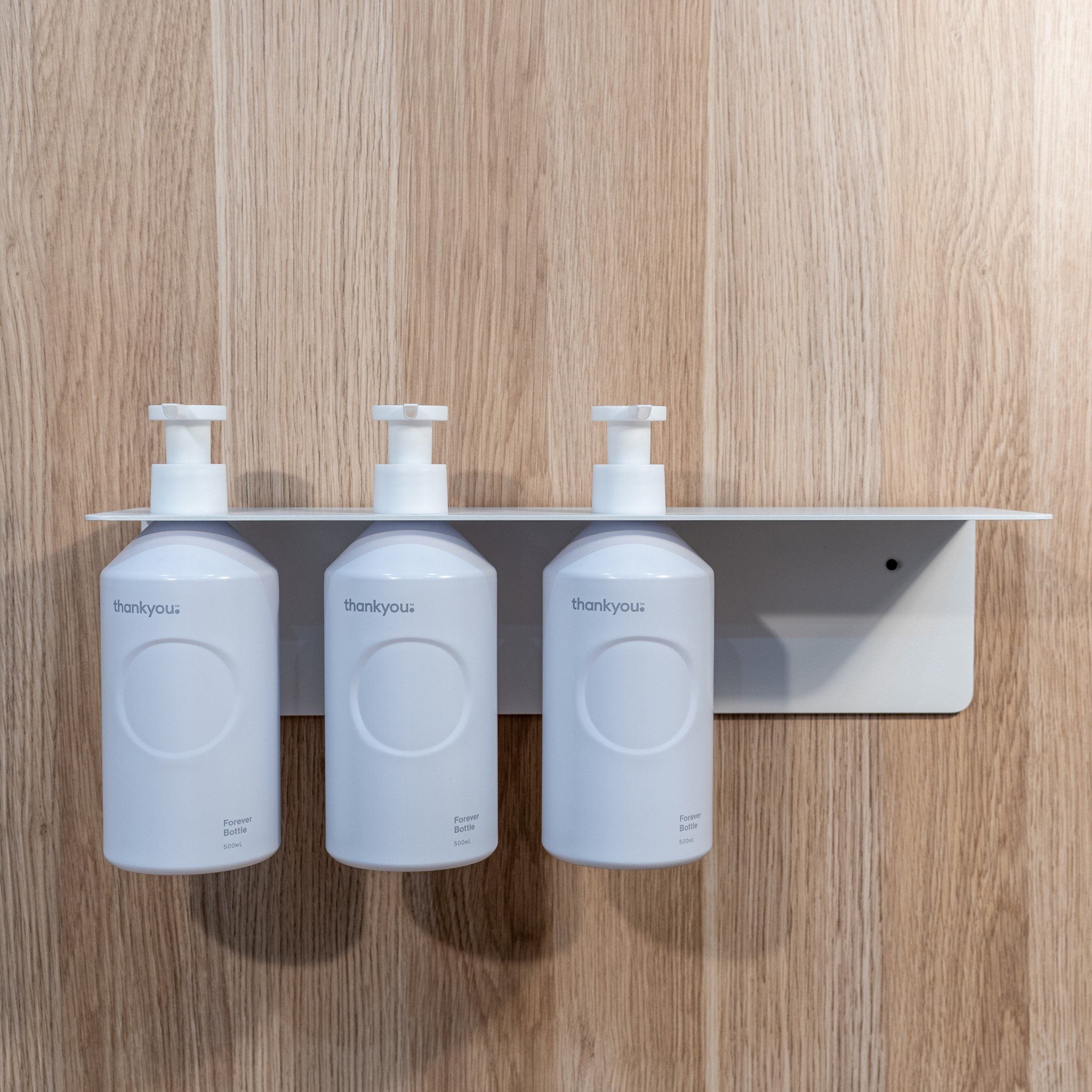 PRE ORDER DESIGNSTUFF Triple Soap Dispenser Holder - 40cm White Bathroom Organizer for Shower, Kitchen, or Countertop Storage