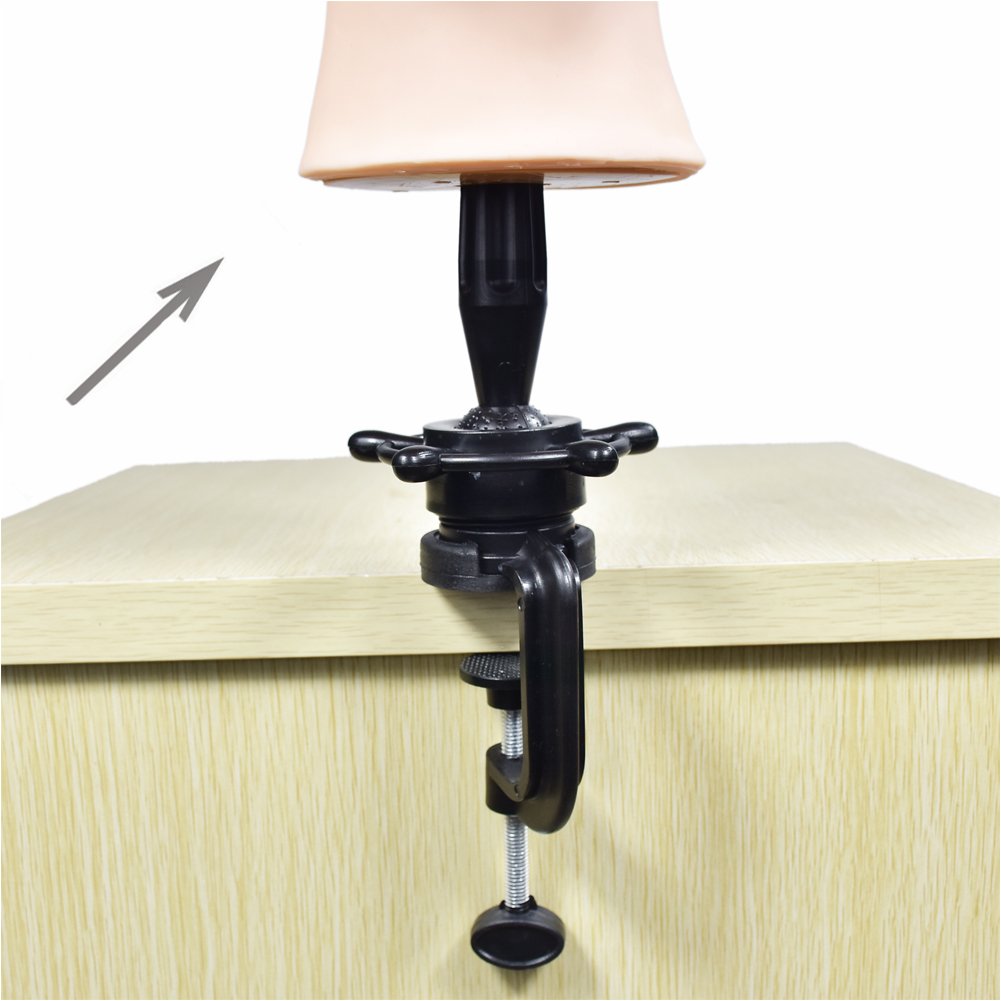 Adjustable Mannequin Head Stand for Wig Display & Styling - Training Practice Canvas Head Holder with Clamp - Perfect for Salon, Cosmetology School & Home Hairstyling (Black)