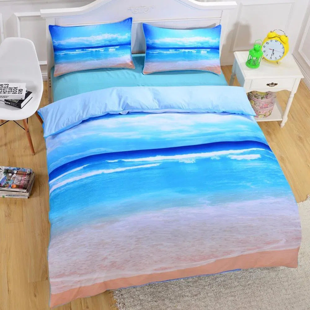 Premium Beach Themed Bedding Set - Soft & Comfortable Sheets for a Relaxing Sleep - Perfect for Coastal, Vacation, or Summer Home Decor