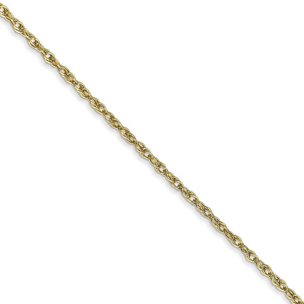 1.3mm 10k Yellow Gold Solid Baby Rope Chain Necklace - Dainty Black Bow Pendant for Women & Girls | Perfect for Birthdays, Anniversaries & Everyday Elegance
