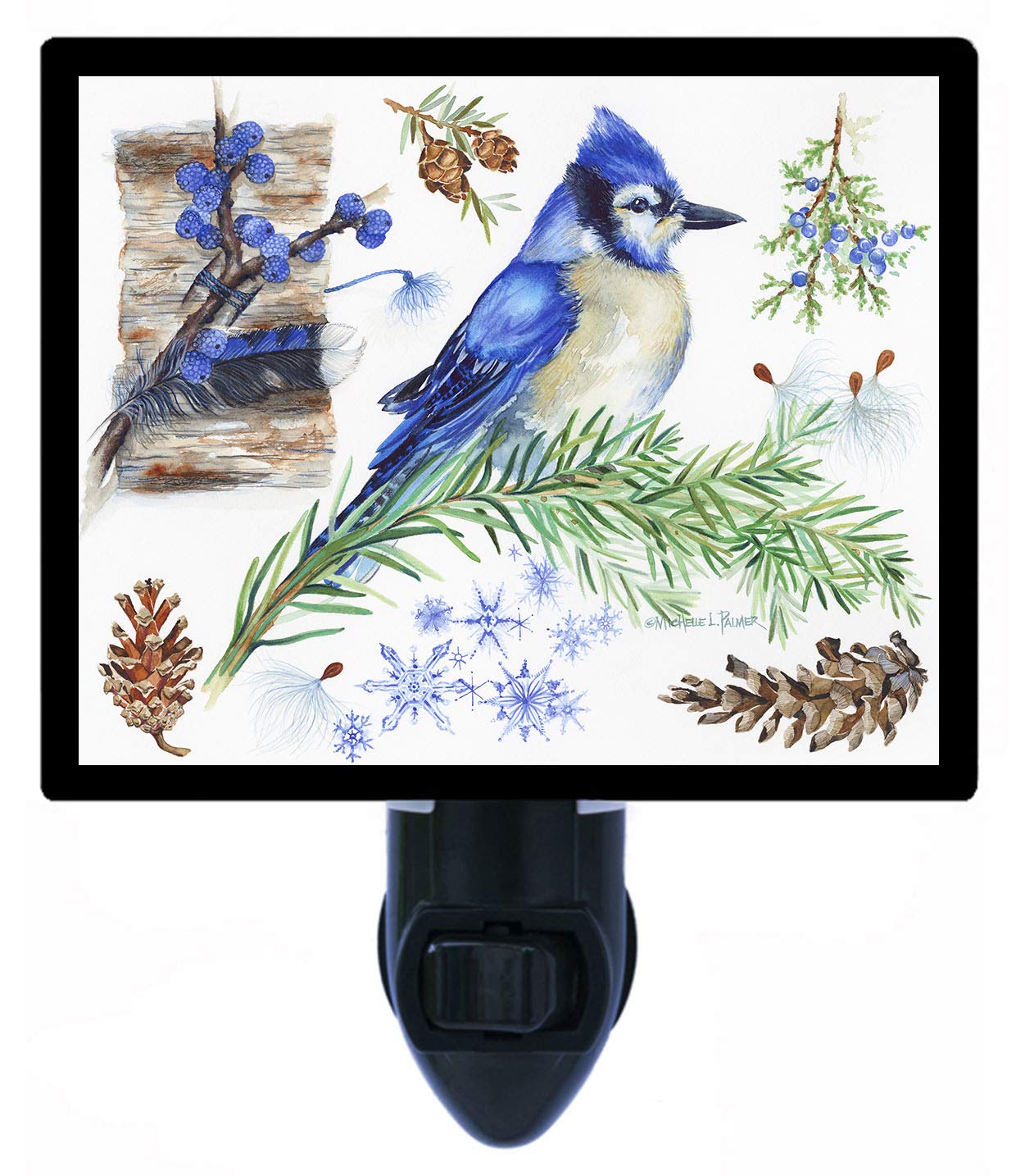 Decorative Blue Jay Photo Night Light - Cute Bird-Themed LED Lamp for Kids Room, Nursery, Bedroom - Perfect for Nighttime Reading, Relaxation & Decor