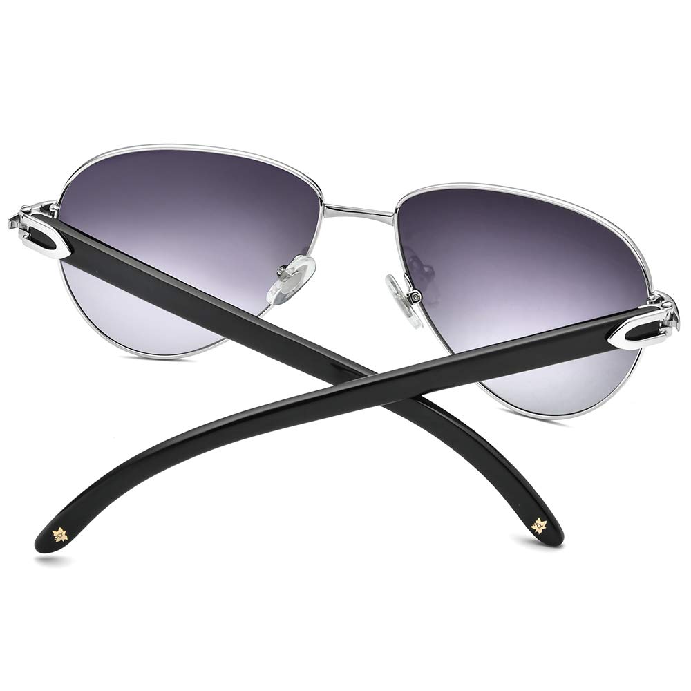 HEPIDEM 100% Genuine Buffalo Horn Handmade Round Sunglasses for Men - Luxury Polarized UV Protection Shades for Outdoor Activities, Driving & Fashion