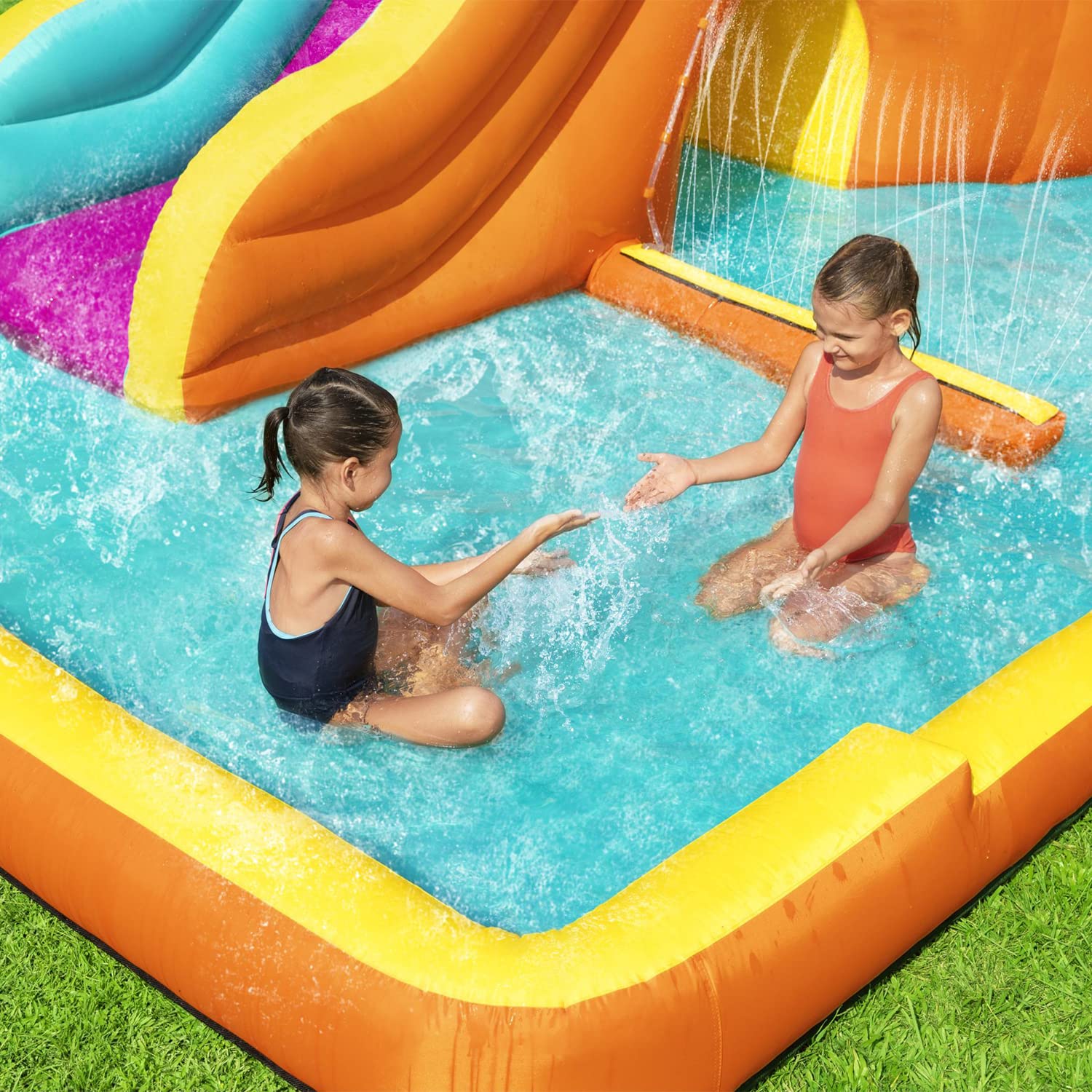 Bestway H2OGO Tidal Tower Inflatable Water Slide for Kids - Giant Backyard Water Park with Sprinkler Wall, Air Blower & Storage Bag | Outdoor Summer Fun, Birthday Parties, Family Gatherings