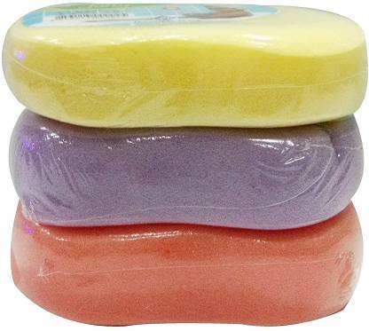 Soft Baby Bath Sponge & Loofah Scrubber - Gentle Body Cleaning for Men, Women & Newborns - 3-Pack Multicolor Bath Accessories for Shower, Spa & Sensitive Skin Care
