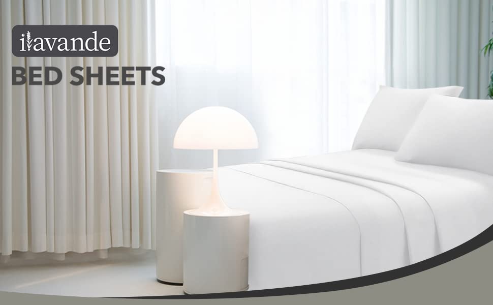 ILAVANDE 3-Piece White Twin Sheets Set - 1800 Series Luxury Hotel Microfiber Bedding, Super Soft & Breathable, Wrinkle-Free with 14