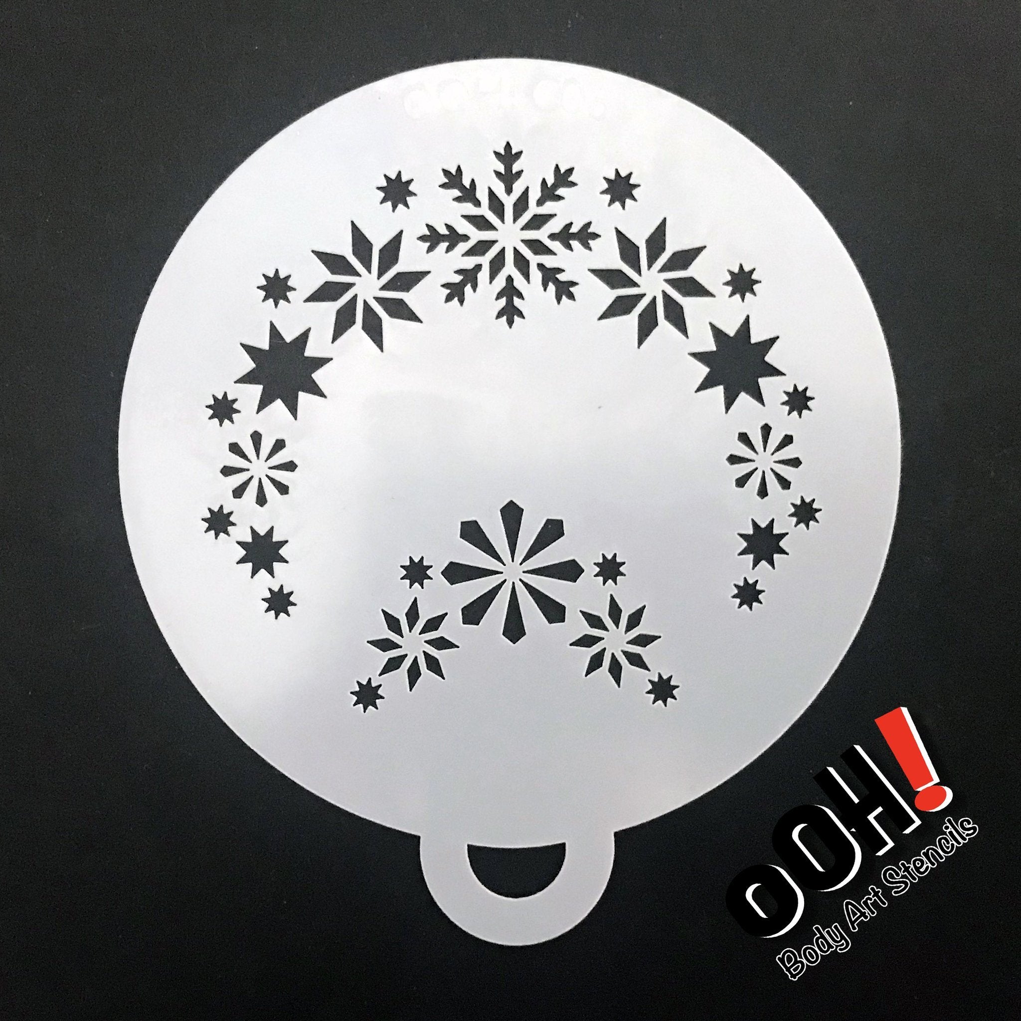 Ooh! Body Art Snowflake 1 Flips Face Paint Stencil (C05) - Perfect for Christmas, Winter Parties & Kids Face Painting Activities