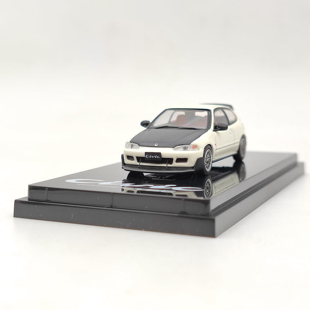 1:64 Honda Civic EG6 JDM Style Diecast Model Car - White with Mesh Wheels - Hobby Japan HJ641017FW - Perfect for Collectors, Display, and Racing Enthusiasts