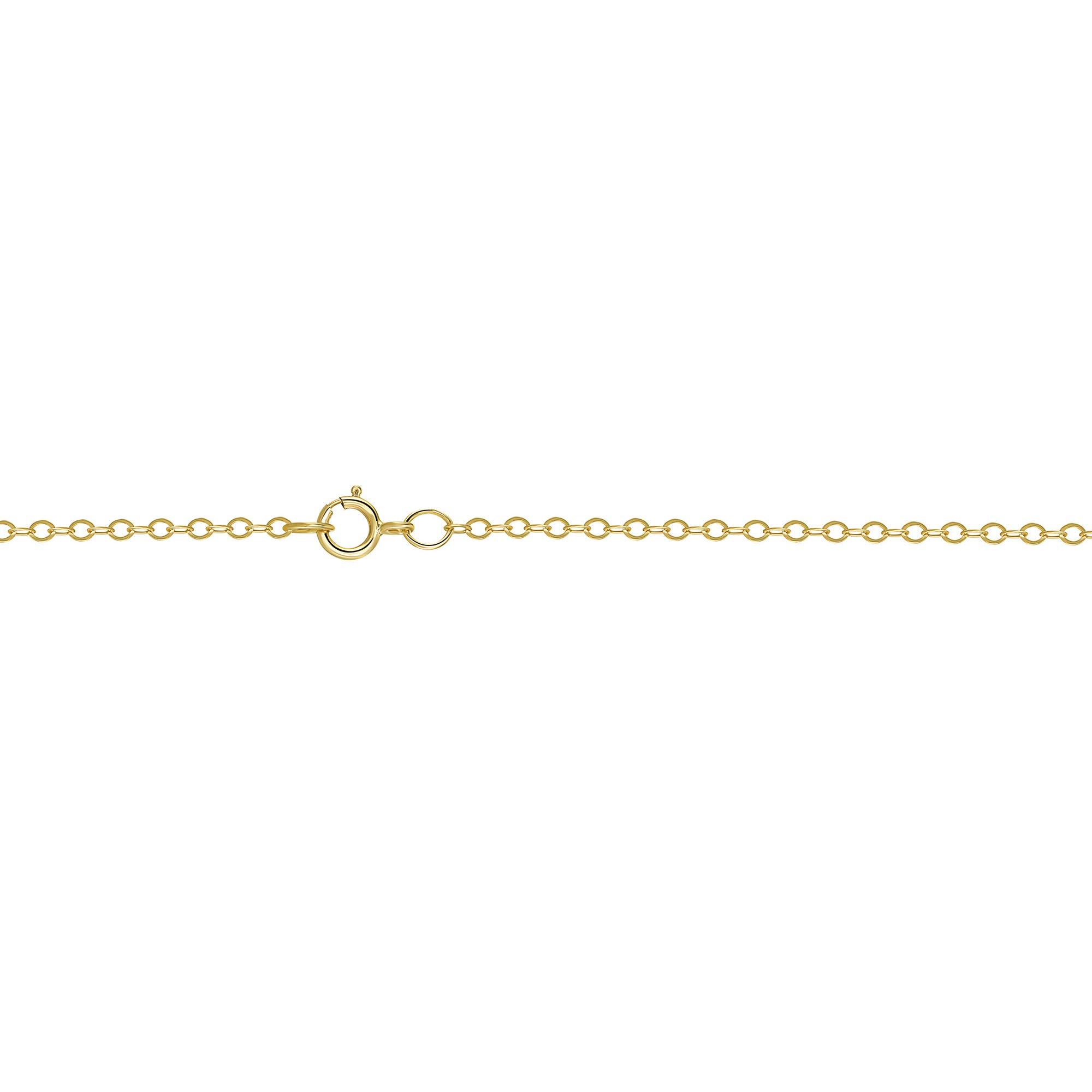 18K Solid Yellow Gold Round Cable Chain Necklace - Dainty Minimalist Jewelry Gift for Women - 16