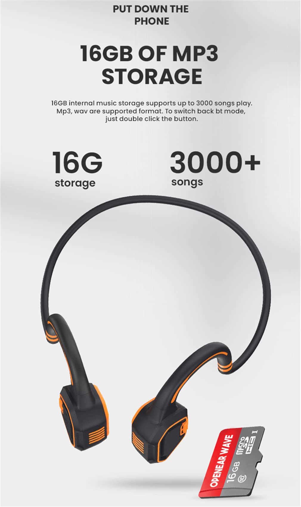 YODZ Bone Conduction Bluetooth Headphones - IP68 Waterproof Wireless Open-Ear Headphones with Built-in Mic, HD Stereo & 16GB Storage - Perfect for Running, Cycling, Workouts & Hiking (Green) | Stay Connected During Outdoor Adventures & Gym Sessions