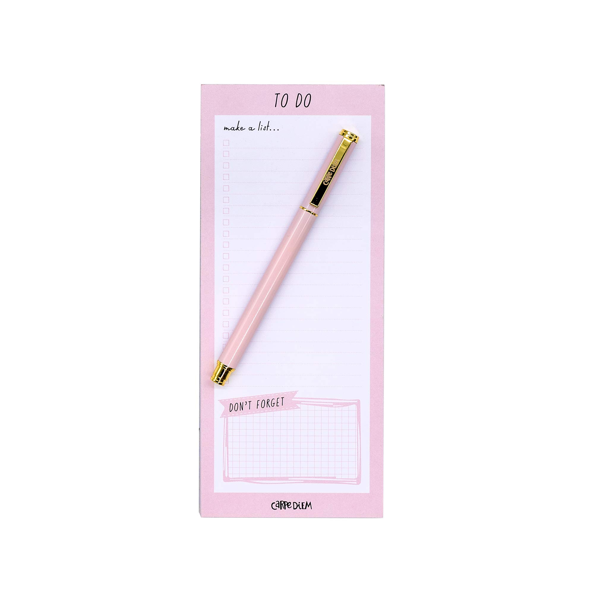 Pukka Pad Carpe Diem Magnetic To-Do List Memo Pad - 60 Sheets, 8.5 x 3.5 Inches, Ballerina Pink - Perfect for Grocery Lists, Shopping Lists, Office Tasks & Fridge Organization
