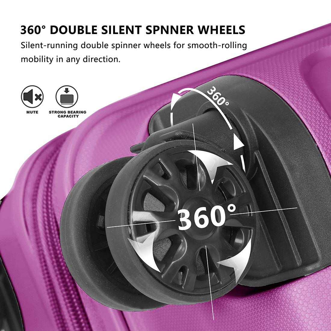 Expandable 2-Piece PP Luggage Set with Spinner Wheels & TSA Lock - 20