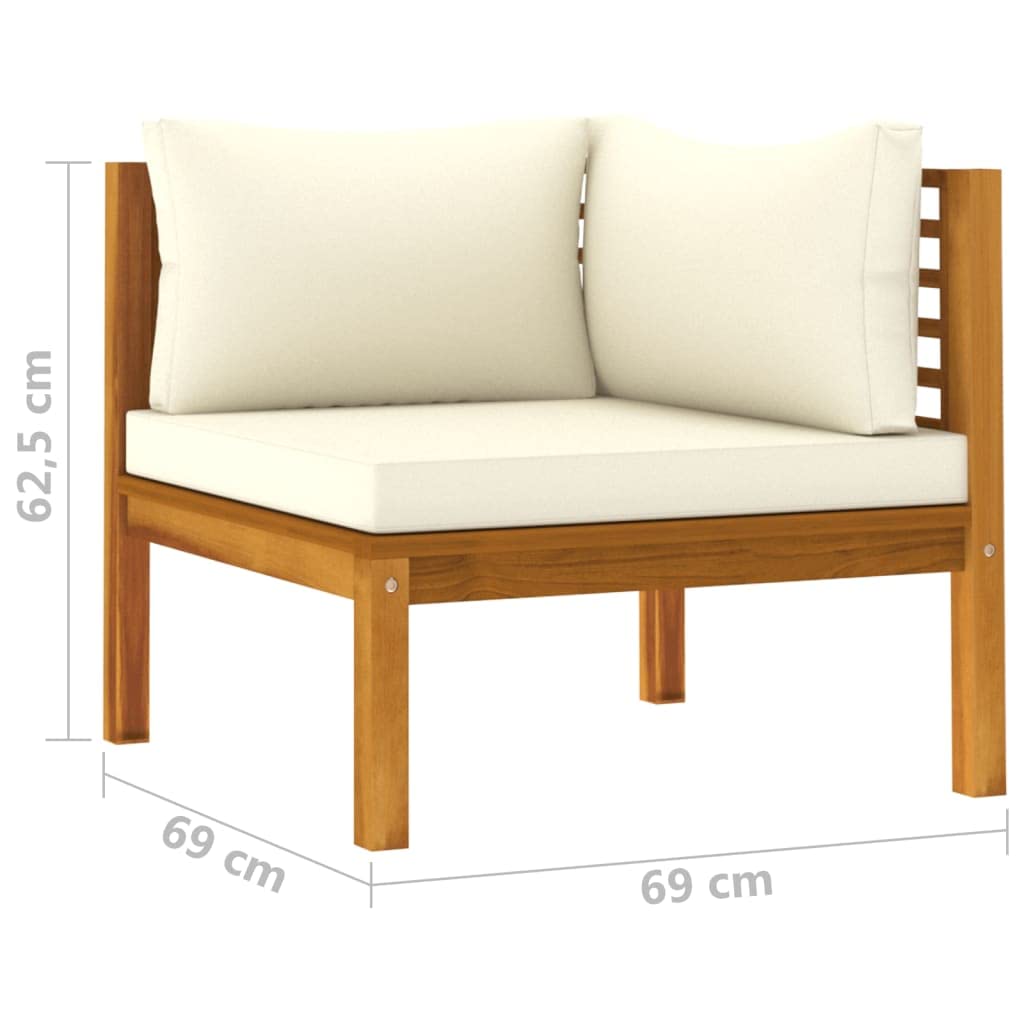 vidaXL 6-Piece Patio Lounge Set - Outdoor Garden Furniture, Sectional Sofa with Cushions, Corner Sofa in Retro Style (Solid Acacia Wood) - Perfect for Backyard, Poolside & Patio Relaxation
