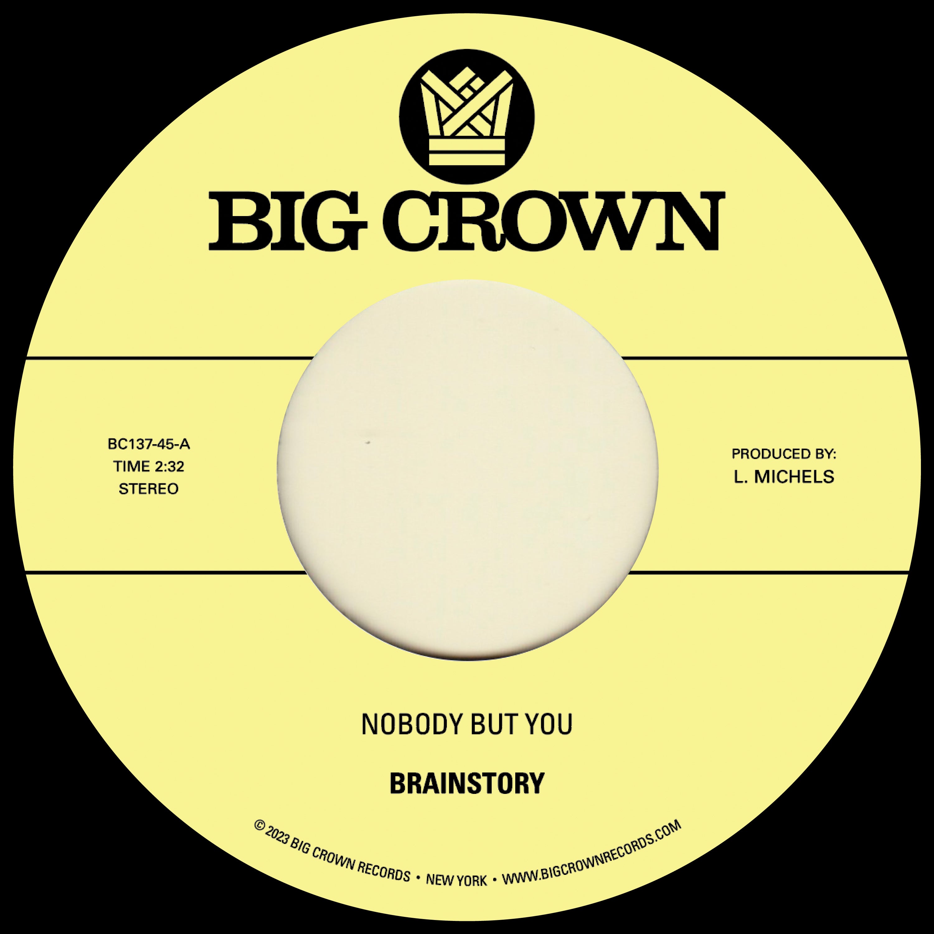 Brainstory - Nobody But You / Gift Of Life 7-Inch Vinyl Single - Perfect for Record Collectors & Indie Music Lovers