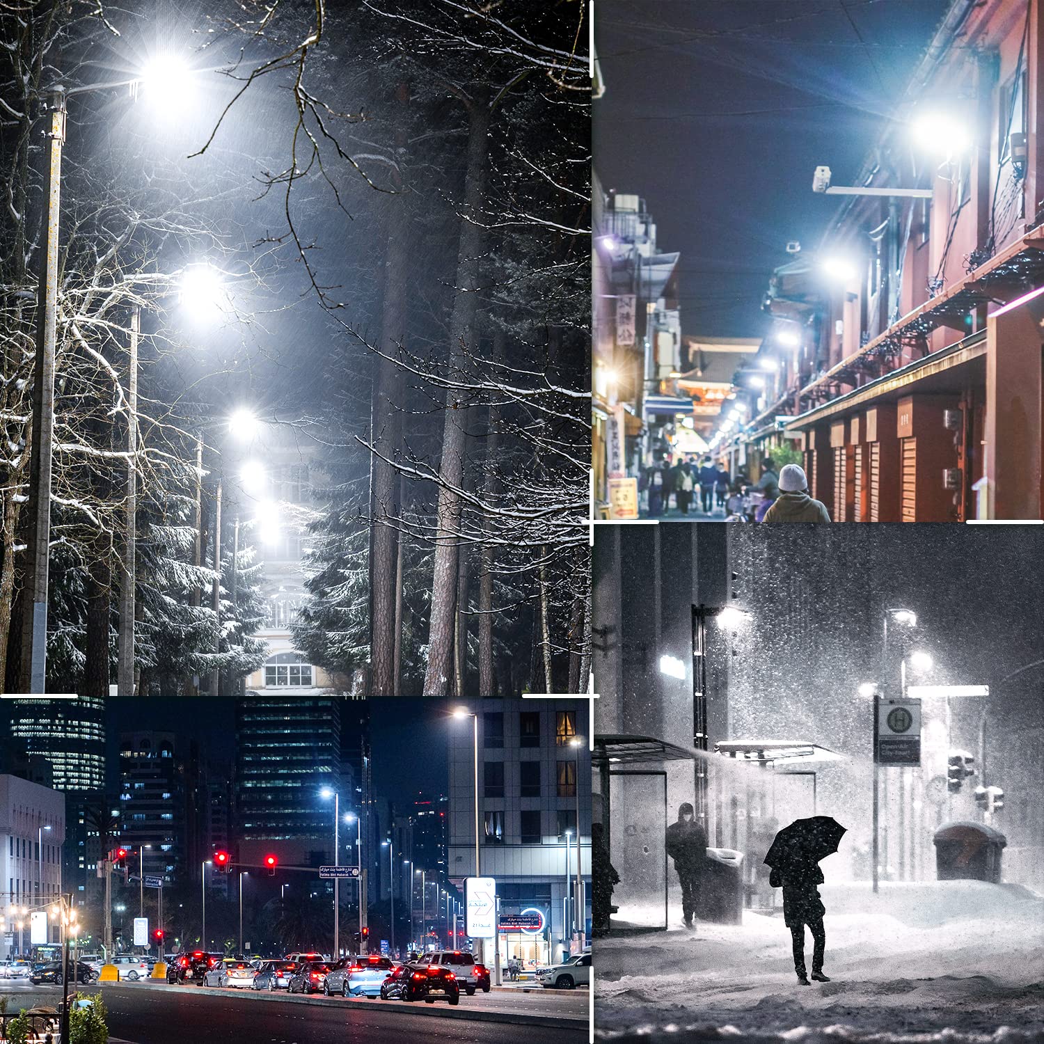 OSTEK 480V 150W LED Shoebox Light - 21000LM DLC & UL Certified Waterproof Outdoor Lighting - Commercial Parking Lot & Street Pole Lights (5000K Daylight White) - Perfect for Roadways, Gas Stations & Warehouse Areas