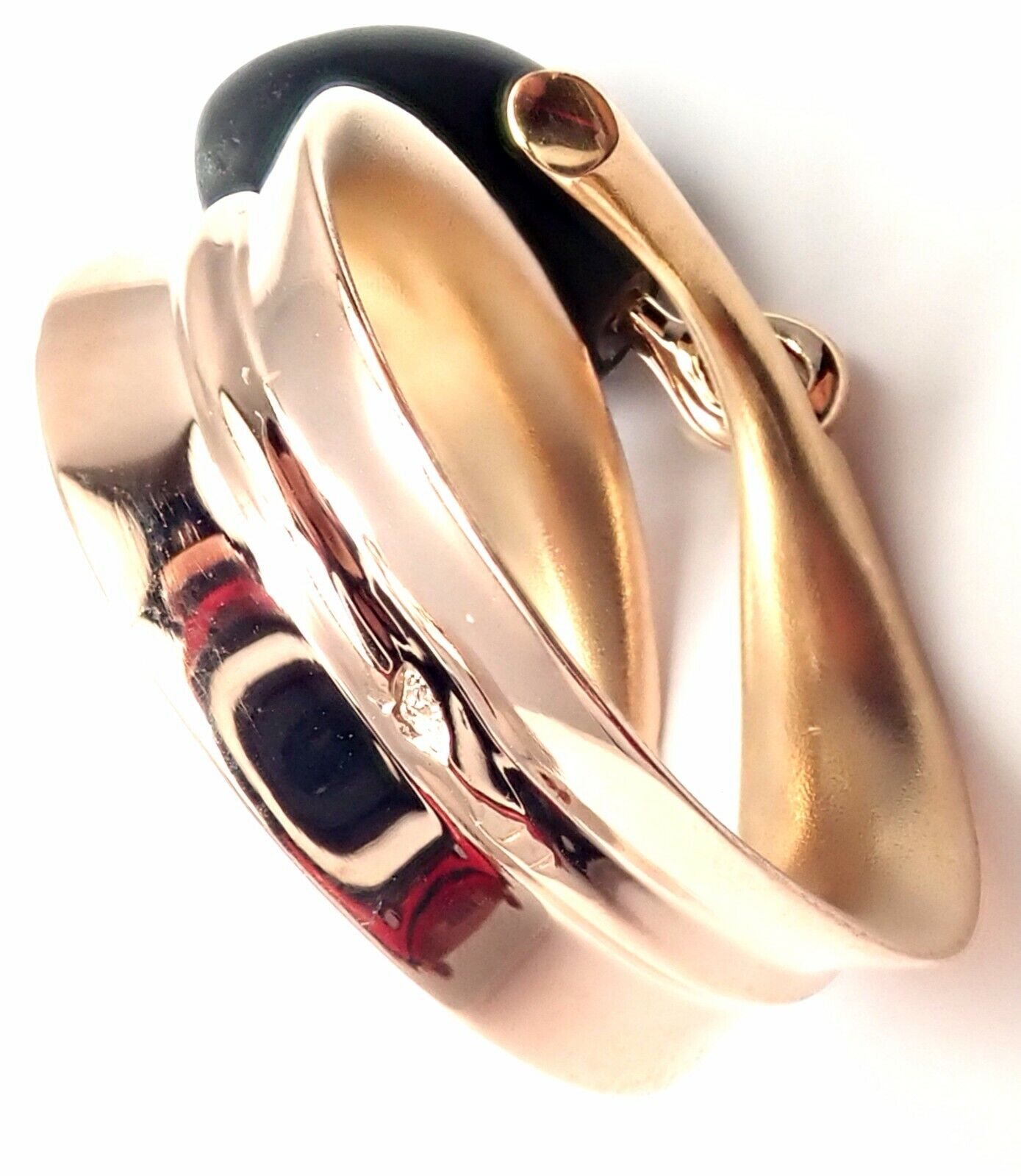 Authentic Hermes Olive 18K Rose Gold Wood Band Ring - Luxury Designer Jewelry for Women, Perfect for Weddings, Anniversaries & Special Occasions