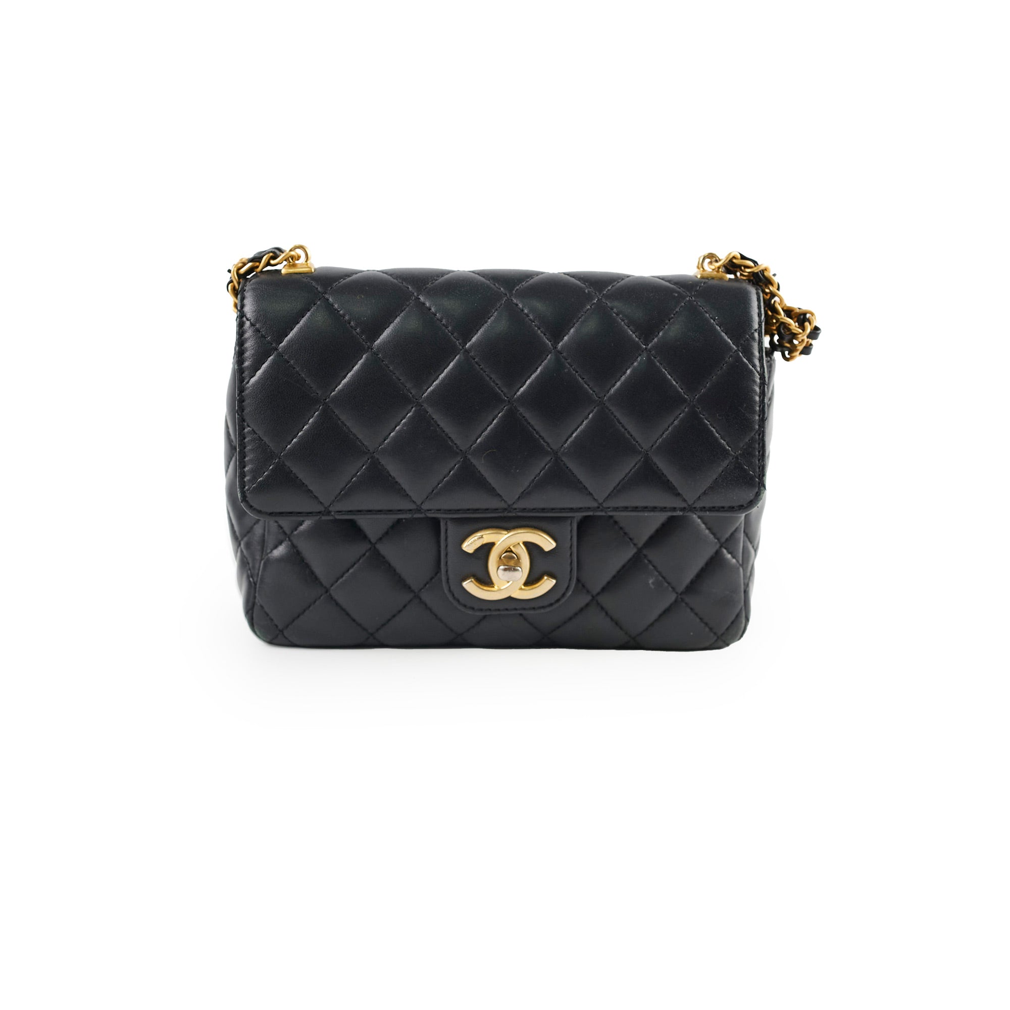 Chanel Seasonal Square Flap Bag - Genuine Lambskin Leather in Classic Black | Perfect for Evening Events & Luxury Fashion Accessories