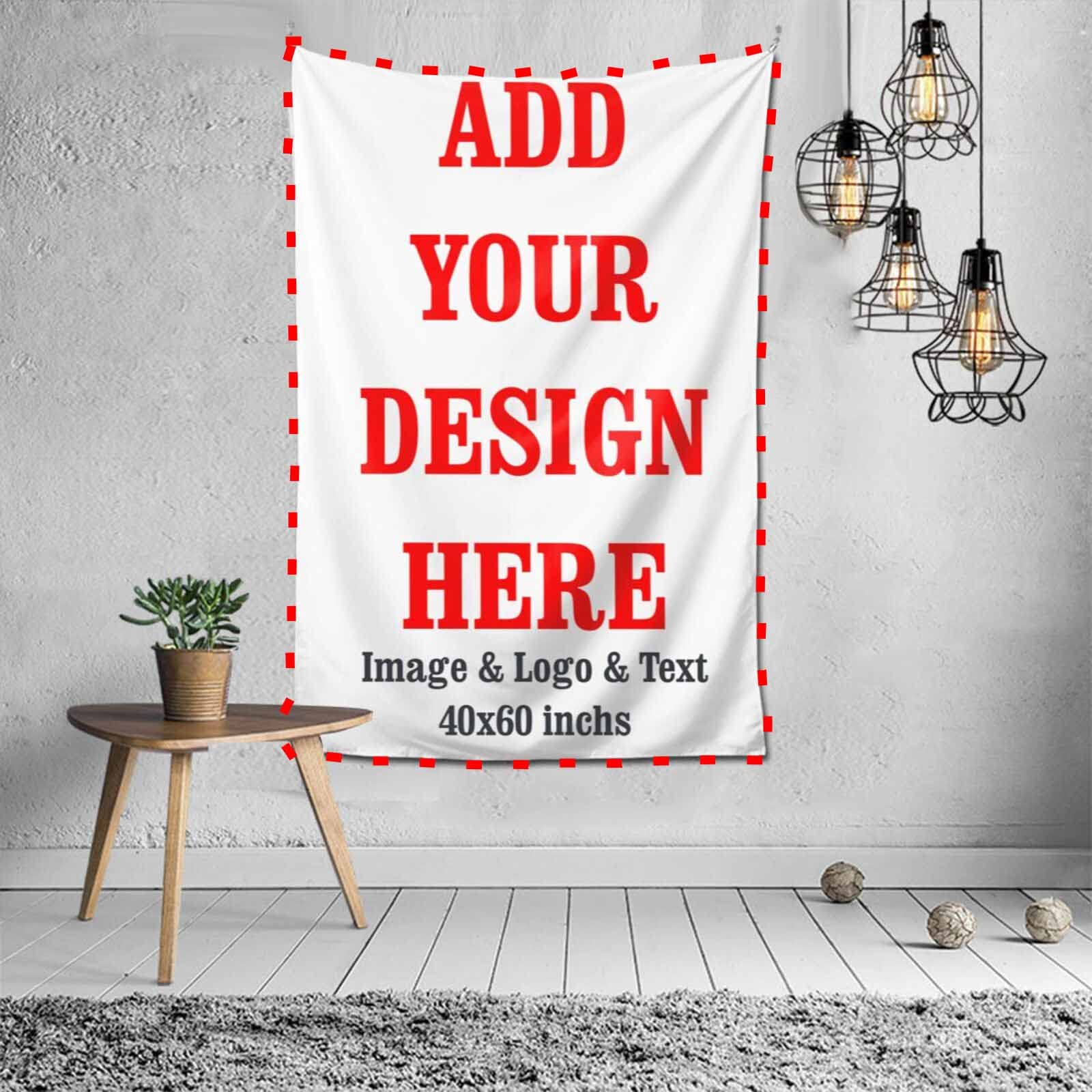 SHUANGFEI Custom Tapestry Wall Hanging 40x60 Inches - Personalized Bohemian Wall Art Decor for Living Room, Bedroom, Nursery & Dorm - Perfect for Home Decor, Gifts & Photo Backdrops