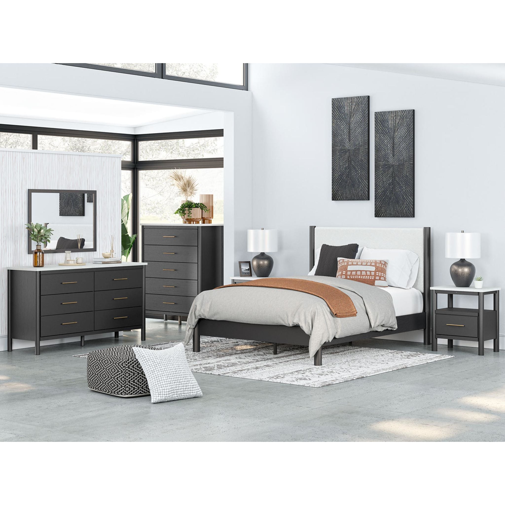 Cadmori Modern Platform Bed Frame - Queen Size, Sturdy Wooden Slat Support, Easy Assembly - Perfect for Minimalist Bedroom & Small Space Living
