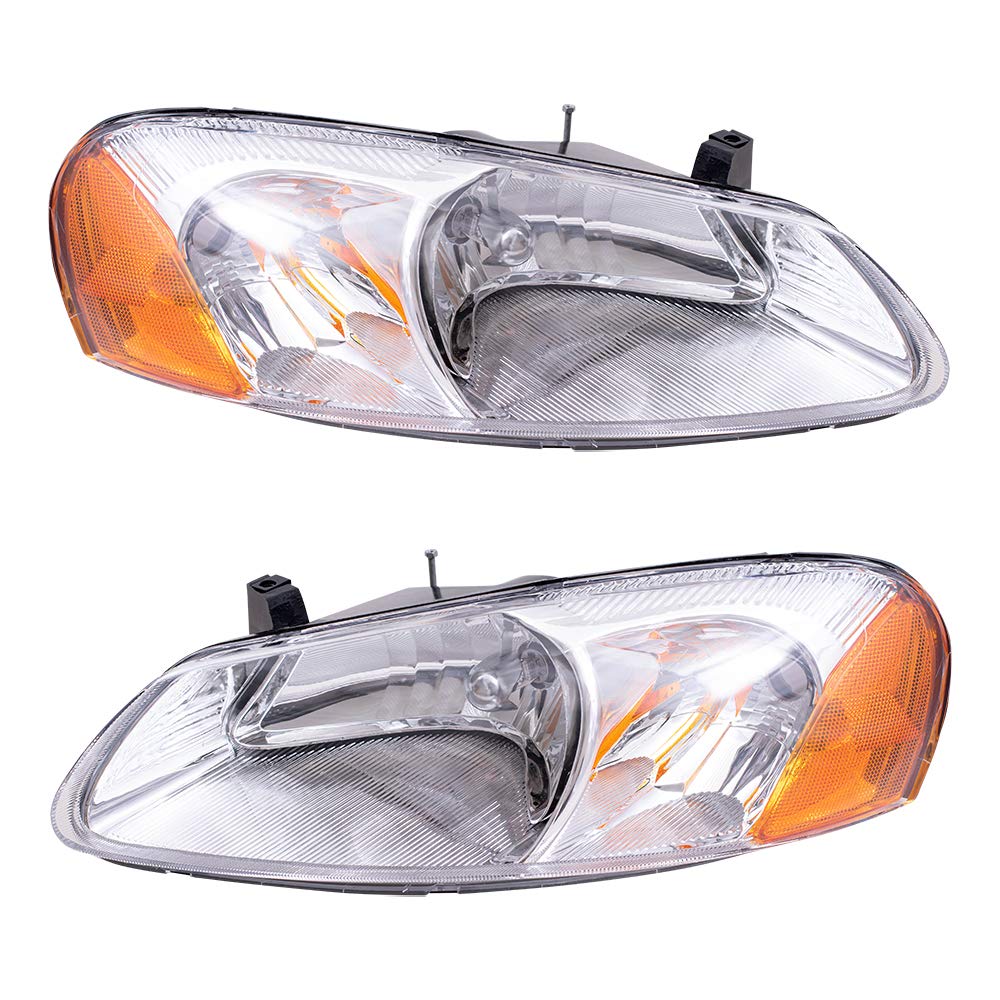 Replacement Headlight Assembly Set for Dodge Sebring & Chrysler Stratus - Driver & Passenger Side (4805821AA & 4805820AA) - Perfect for Night Driving & Vehicle Restoration