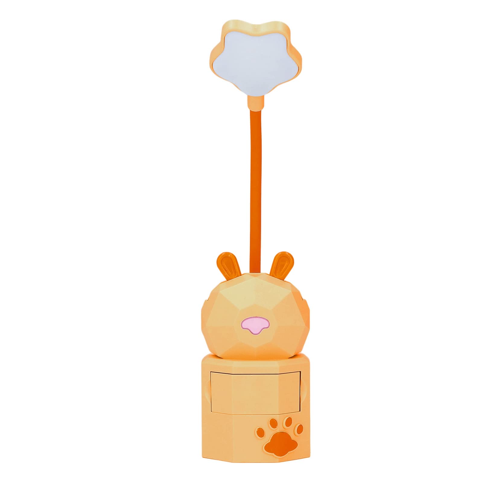 Omnidirectional Gooseneck Kids Desk Lamp - Safe Durable Bunny Reading Light with USB Charging for Bedroom, Dorm & Office (Yellow) - Perfect for Study, Homework & Nighttime Reading