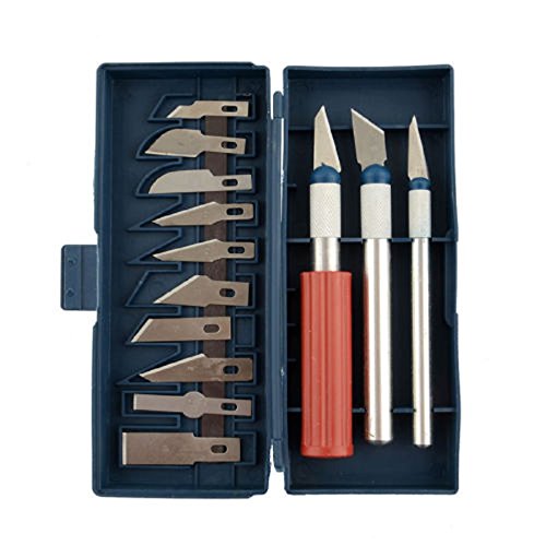 16-Piece Precision Hobby Razor Knife Set with 10 Blades & Protective Case - Compatible with Exacto Knives - Ideal for Crafting, Scrapbooking & DIY Projects
