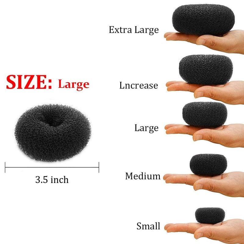 CHRONEX 2-Pack DIY Donut Bun Maker Tool - Ring Style Hair Donut Shaper for Short & Thin Hair (2.5 Inch) - Perfect for Updos, Ponytails & Special Occasion Hairstyles