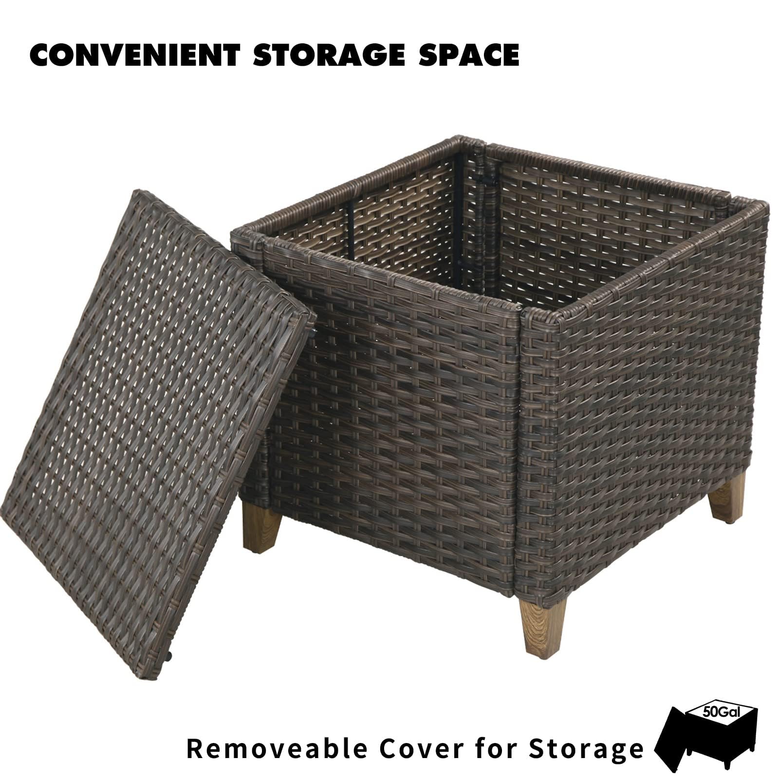 Outdoor Patio Furniture Set - Modular Wicker Sectional Sofa with Thick Cushions & Side Table for Deck, Porch, Poolside, Garden - Perfect for Backyard Relaxation & Outdoor Entertaining