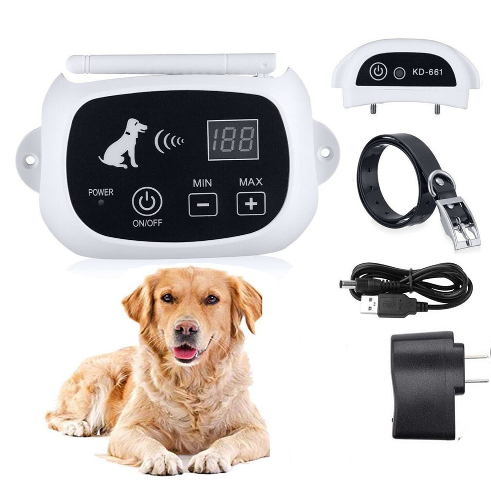 Wireless Dog Fence System - Electric Pet Containment with Waterproof Rechargeable Training Collar for Small Medium Large Dogs | Safe Outdoor Yard Fence Solution for Dogs & Pets | Perfect for Backyard, Garden & Rural Areas