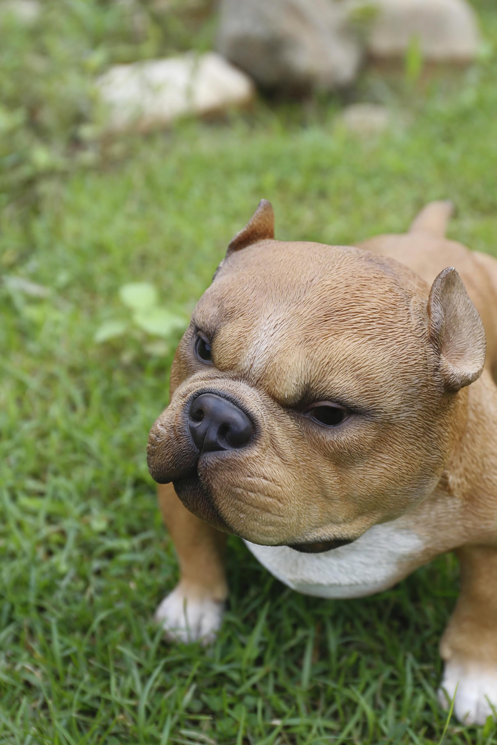Hi-Line Gift Ltd. Walking Brown Bully Dog Statue - Handcrafted Resin Bulldog Sculpture for Home Decor, Garden, or Office | Perfect Gift for Dog Lovers & Pet Owners