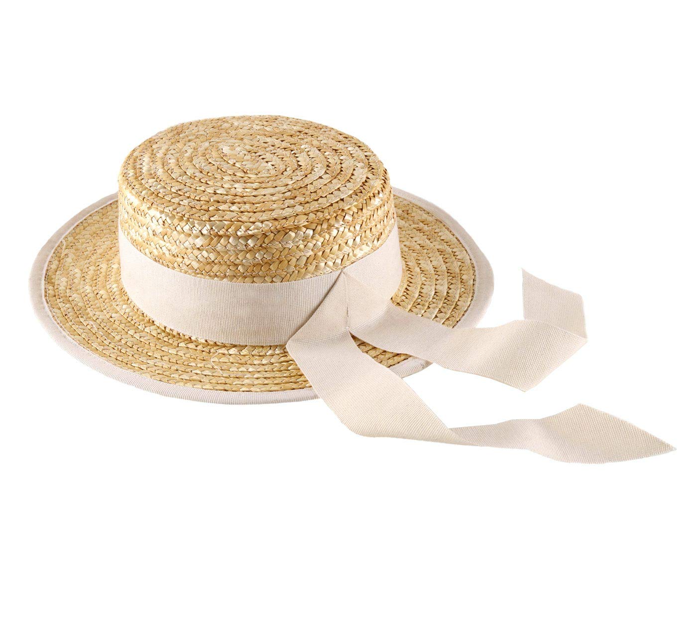 Gondolier Boater Hat - Classic Straw Hat for Men & Women - Perfect for Venetian Costumes, Summer Outfits, and Themed Parties