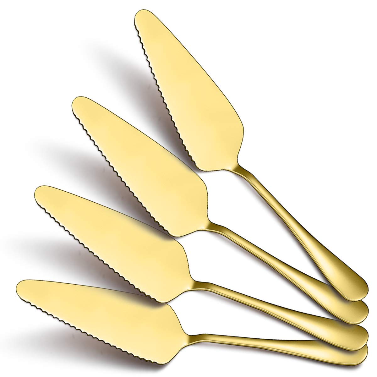 Kyraton 4-Piece Gold Cake Pie Pastry Server Set - Stainless Steel Wedding Cake Knife & Server, Elegant Golden Cake Cutter for Weddings, Parties & Special Occasions - Perfect for Birthday Cakes, Dessert Tables & Buffet Serving