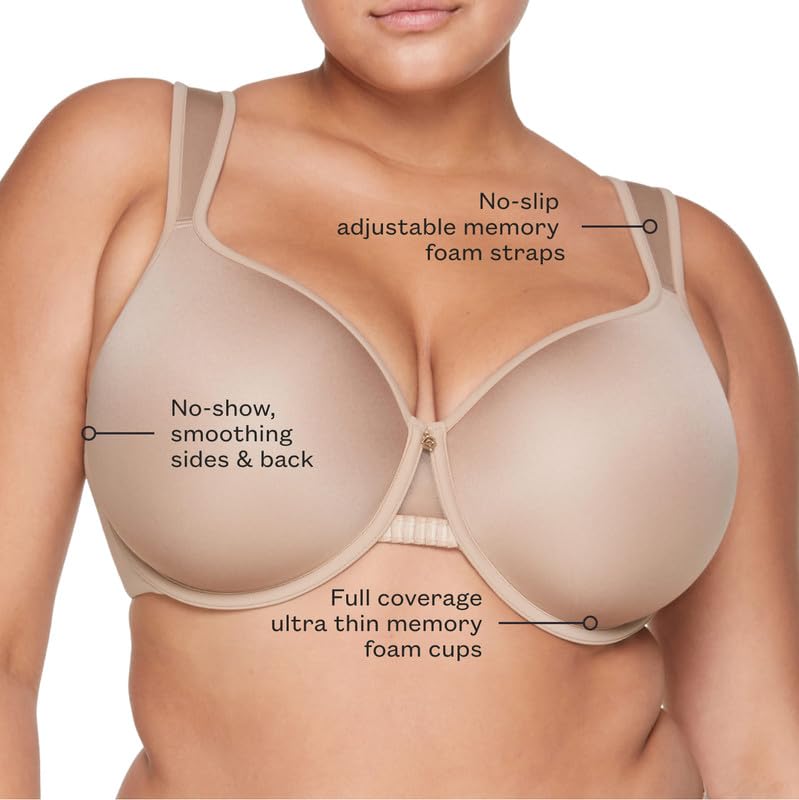 ThirdLove Perfect Coverage Bra for Women - Full Coverage Underwire Bra with High Support for Large Bust - Smoothing & Comfortable Everyday Wear for Work, Gym & Lounge