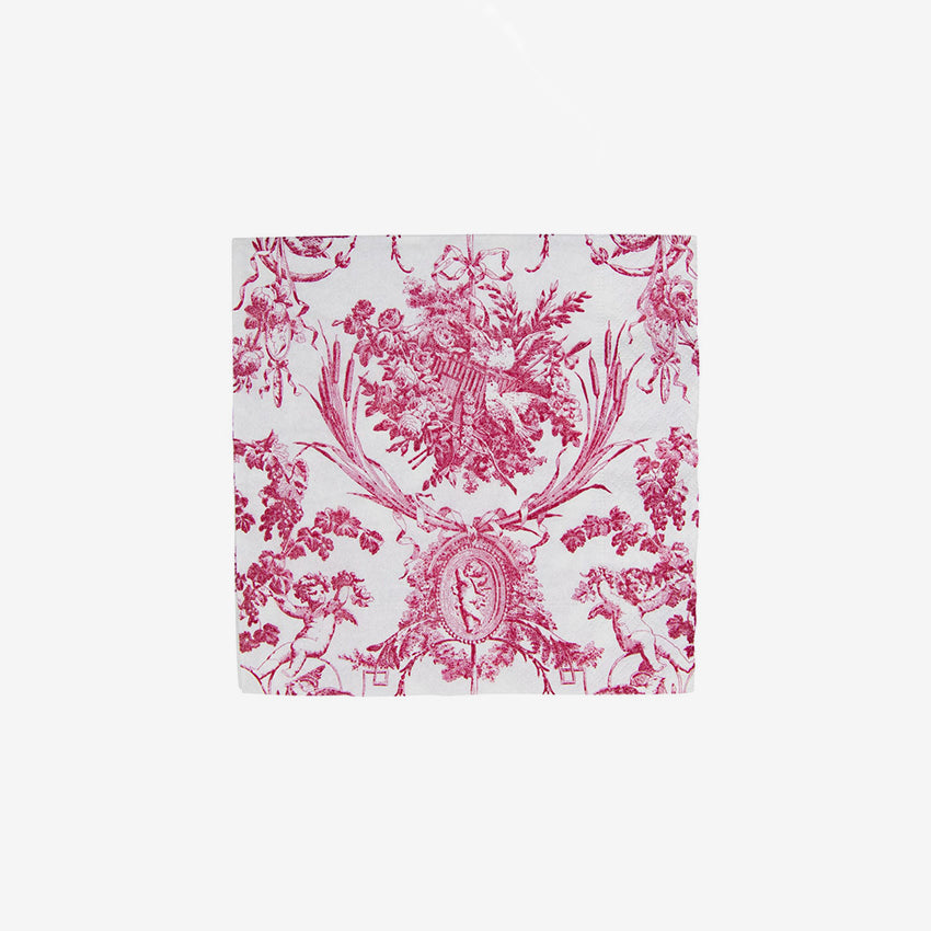 Elegant Romantic Toile Napkins for Fine Dining | Caspari Premium Cotton Table Linens | Perfect for Weddings, Anniversaries & Formal Dinner Parties